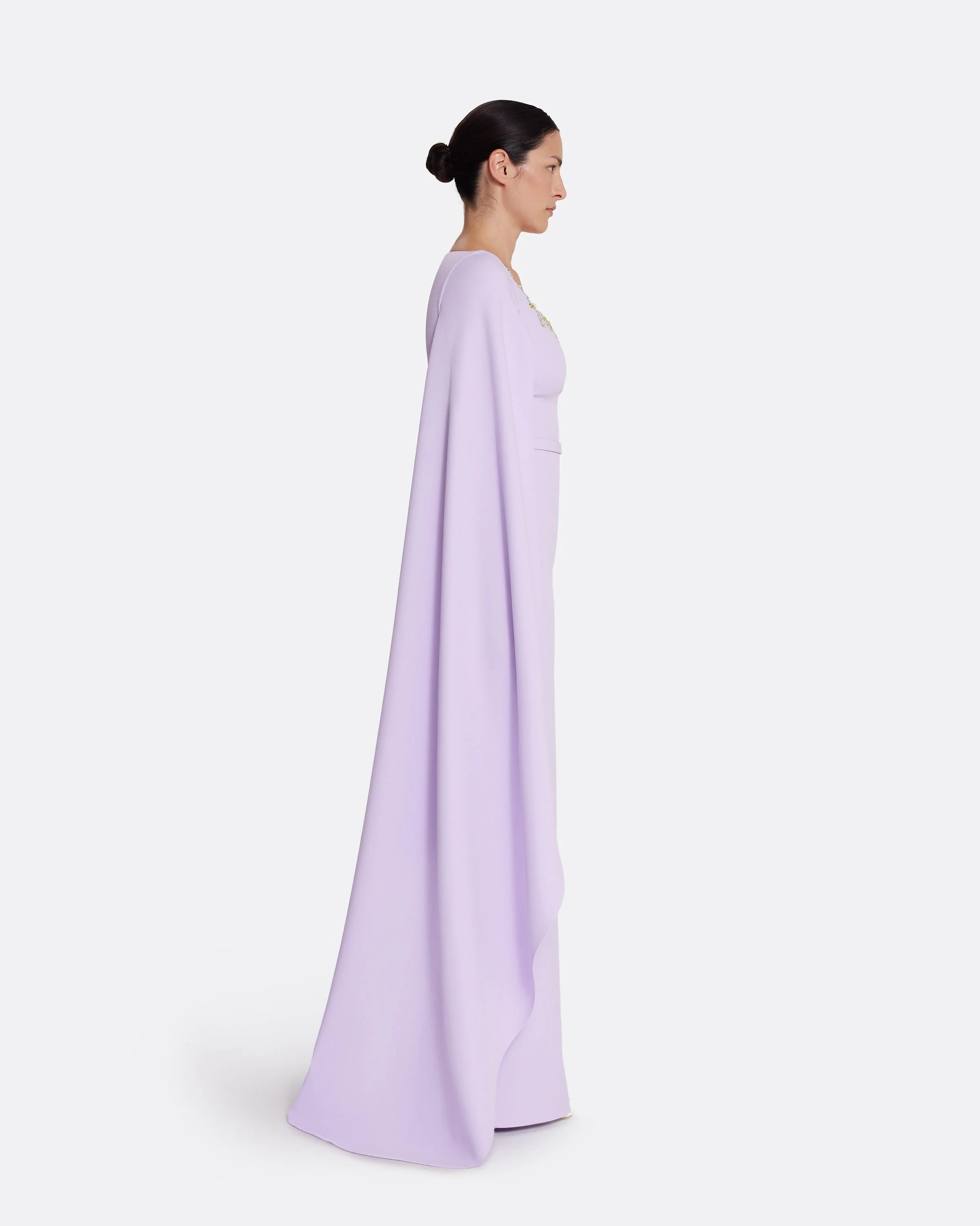 Agata Long Dress in Verbena with Gold - Image 9