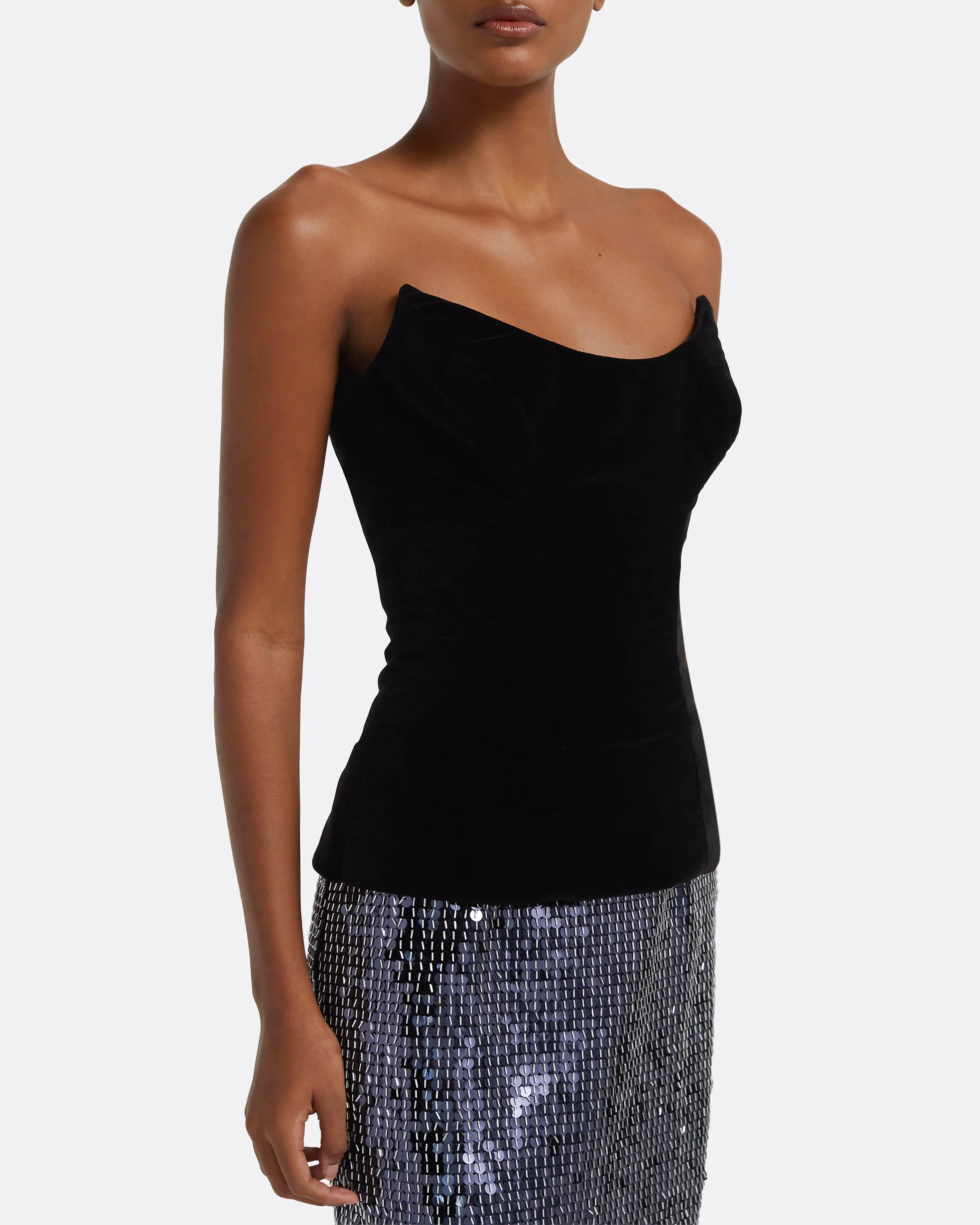 Aiden Long Dress in Black on Navy & Silver - Image 6