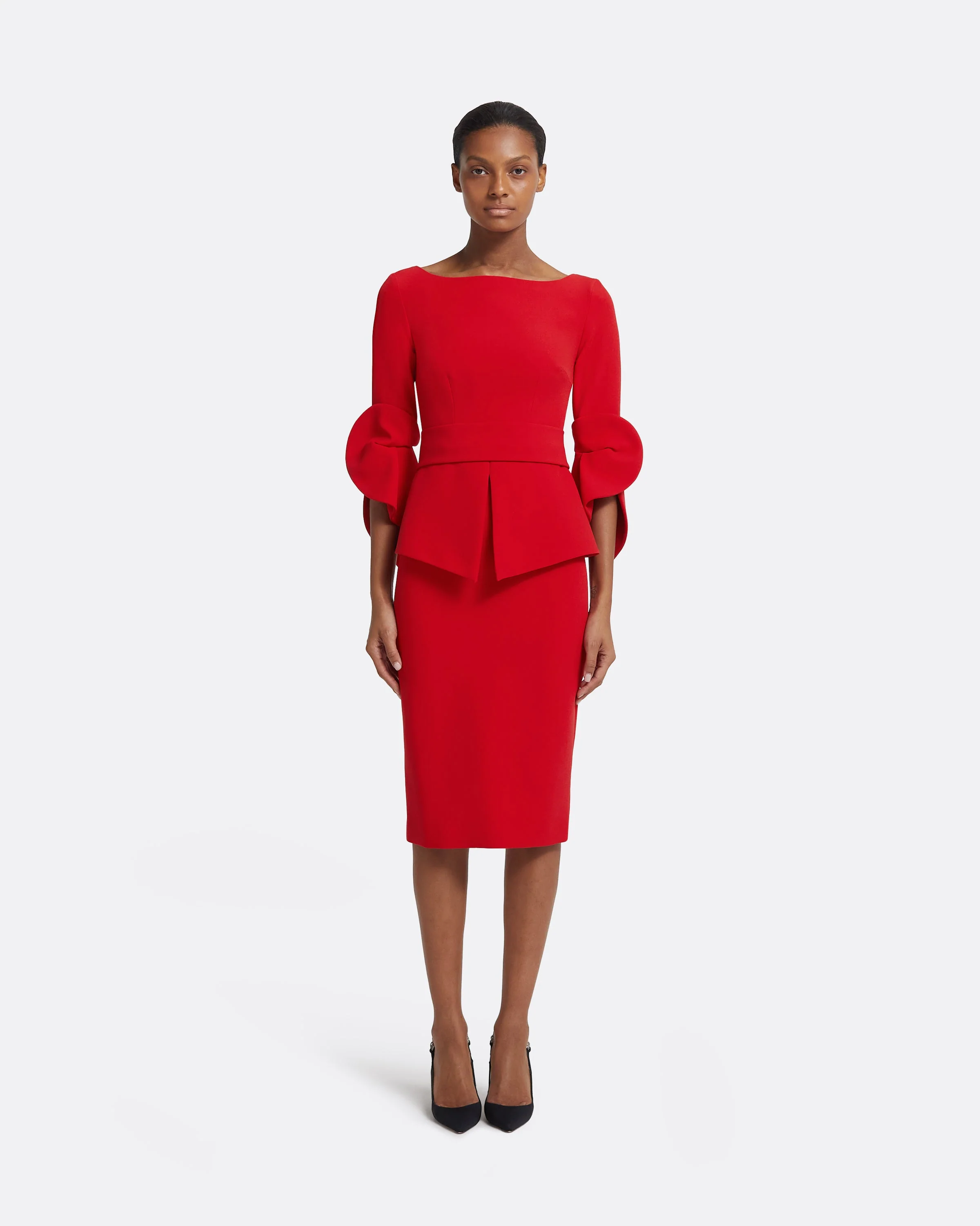 Alondra Dress in Cherry Red - Image 12