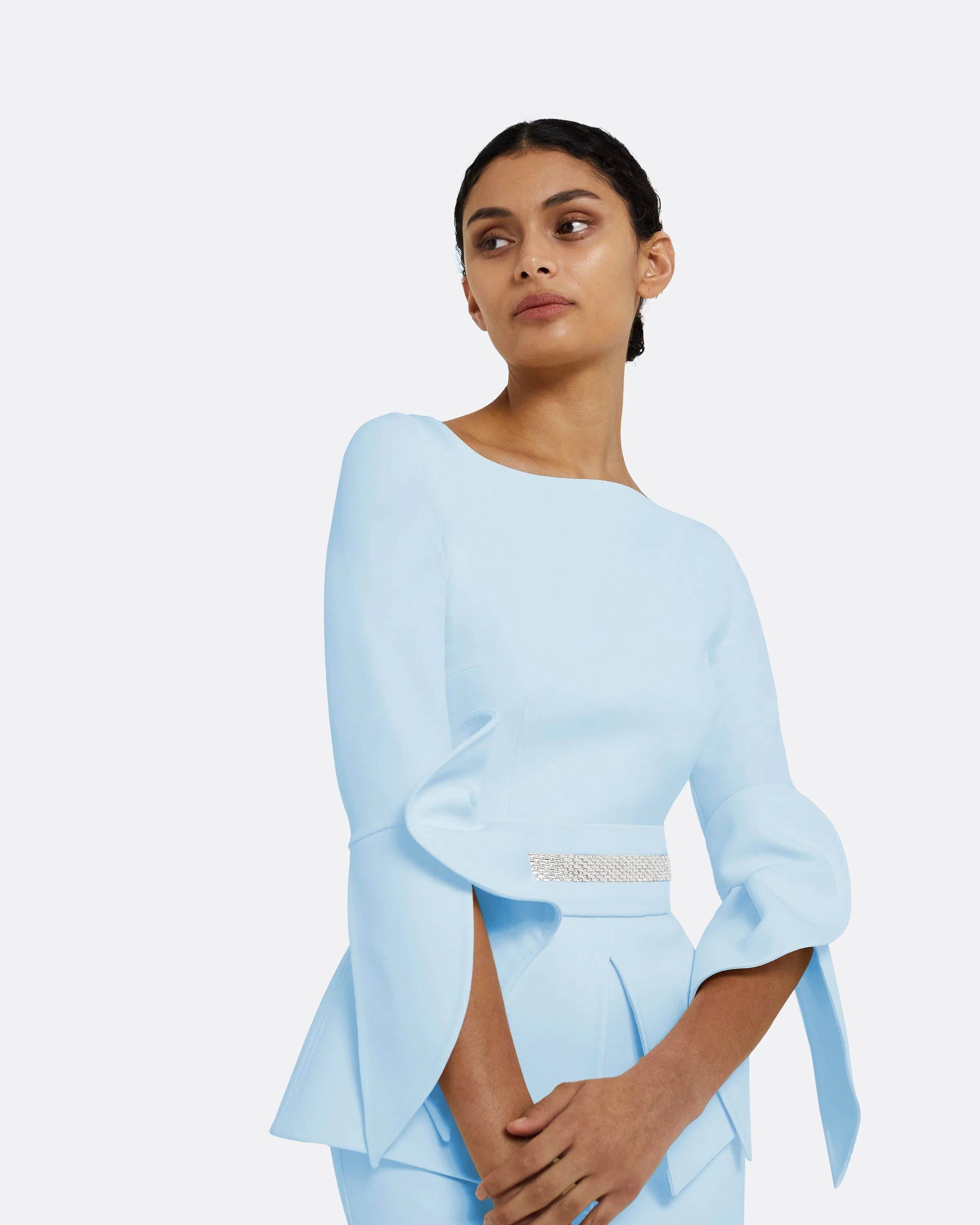 Alondra Pale Blue Midi Dress - Image 3