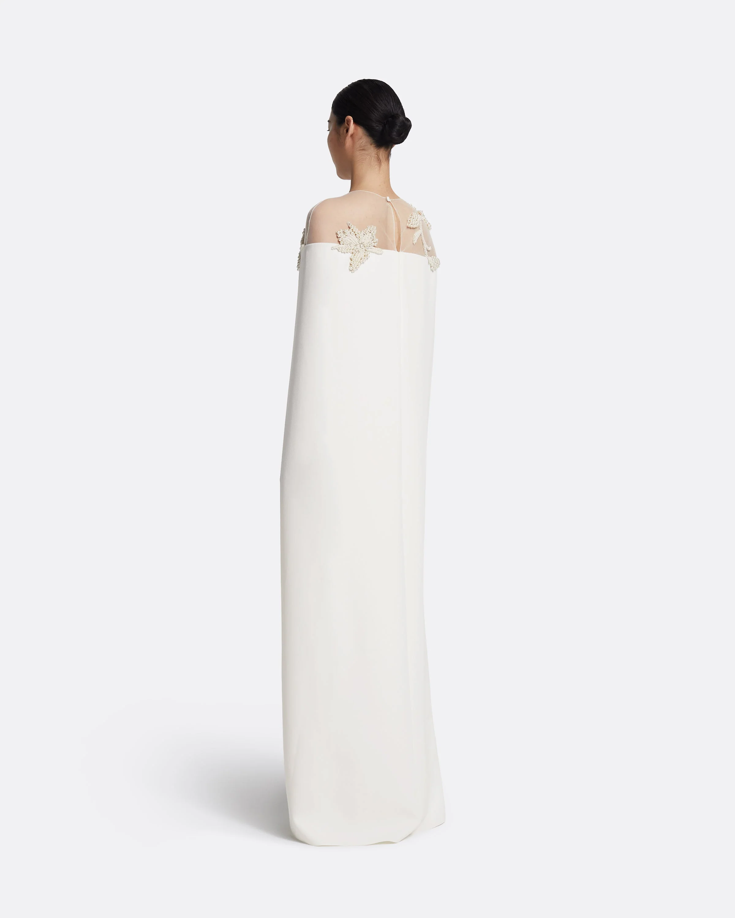 Ambere Long Dress in Ivory with Pearl Embroidery - Image 7