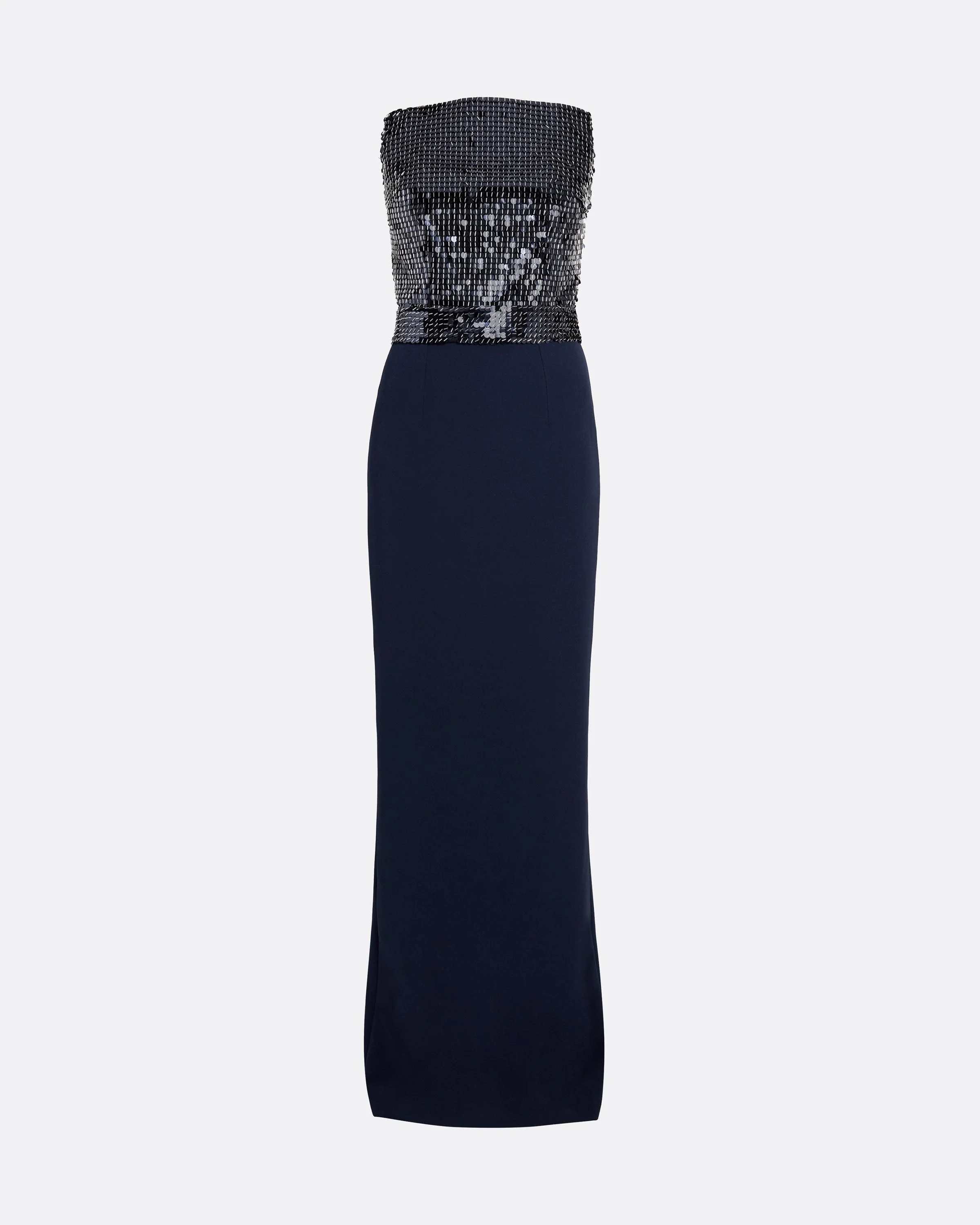 Amory Long Dress in Navy & Silver on Maritime Blue - Image 5