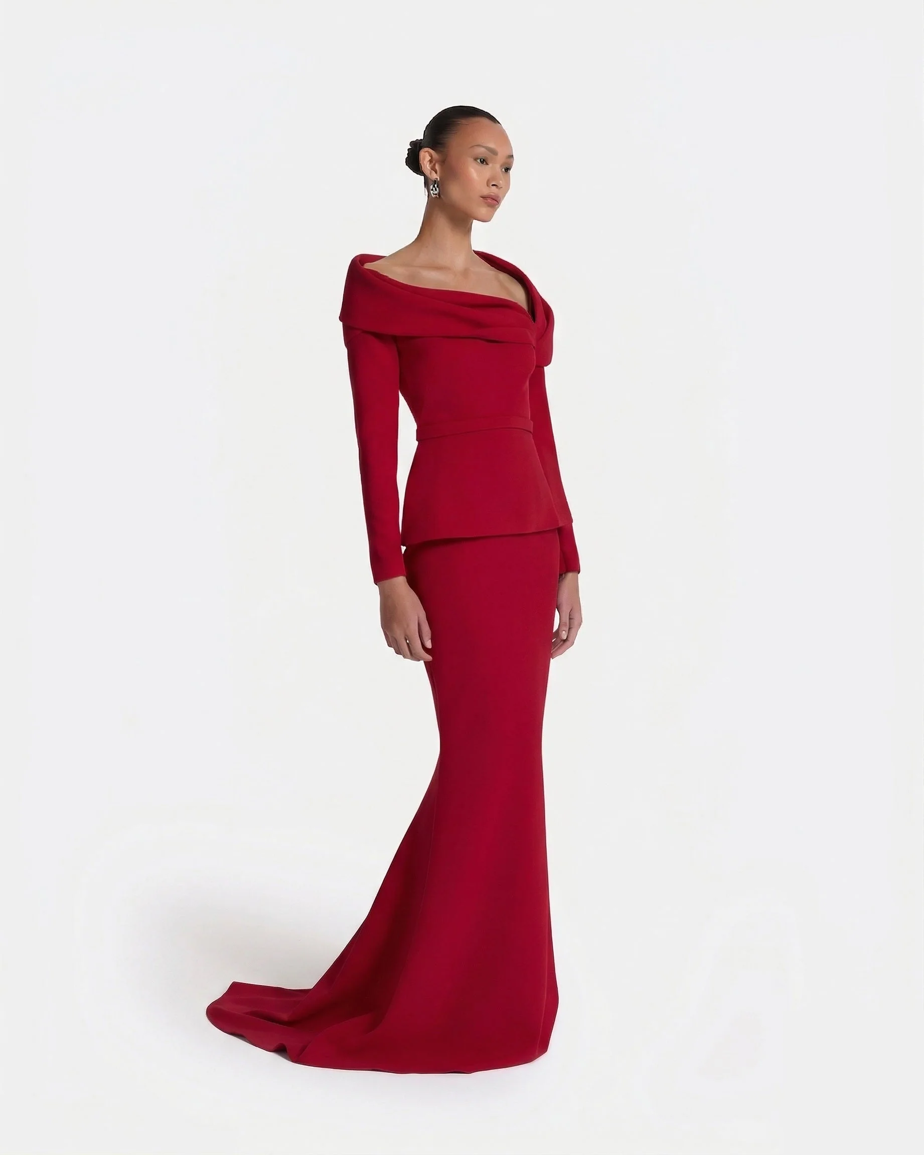Andra Azalea Red Long Dress - Image 4