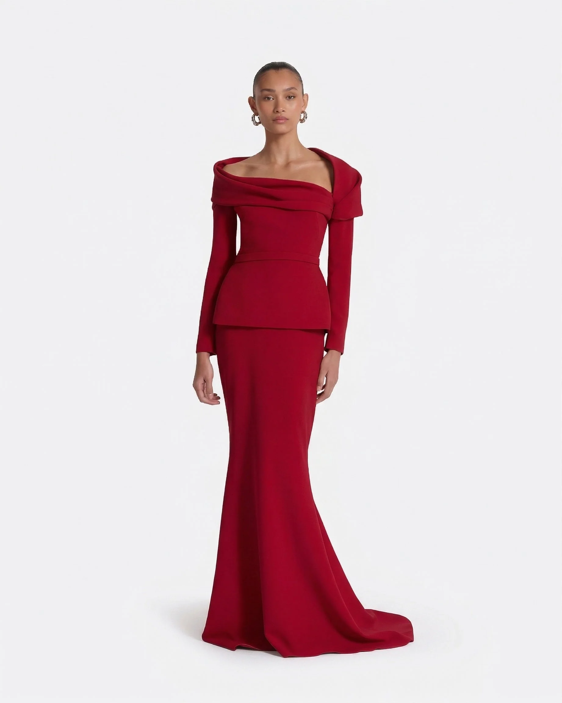 Andra Azalea Red Long Dress - Image 6