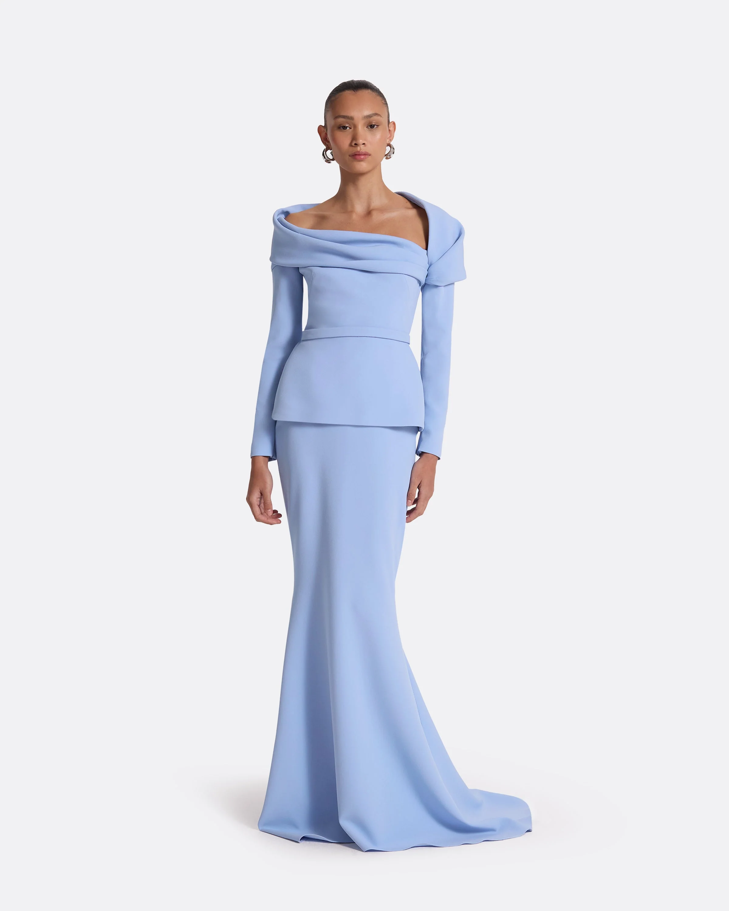 Andra Carolina Blue Long Dress - Image 11