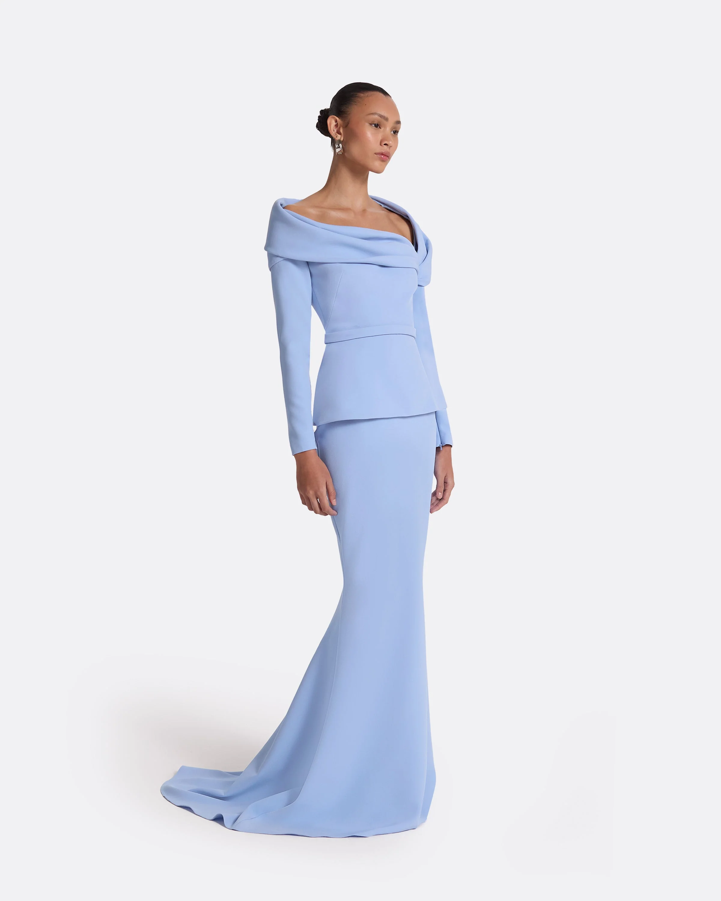Andra Carolina Blue Long Dress - Image 9