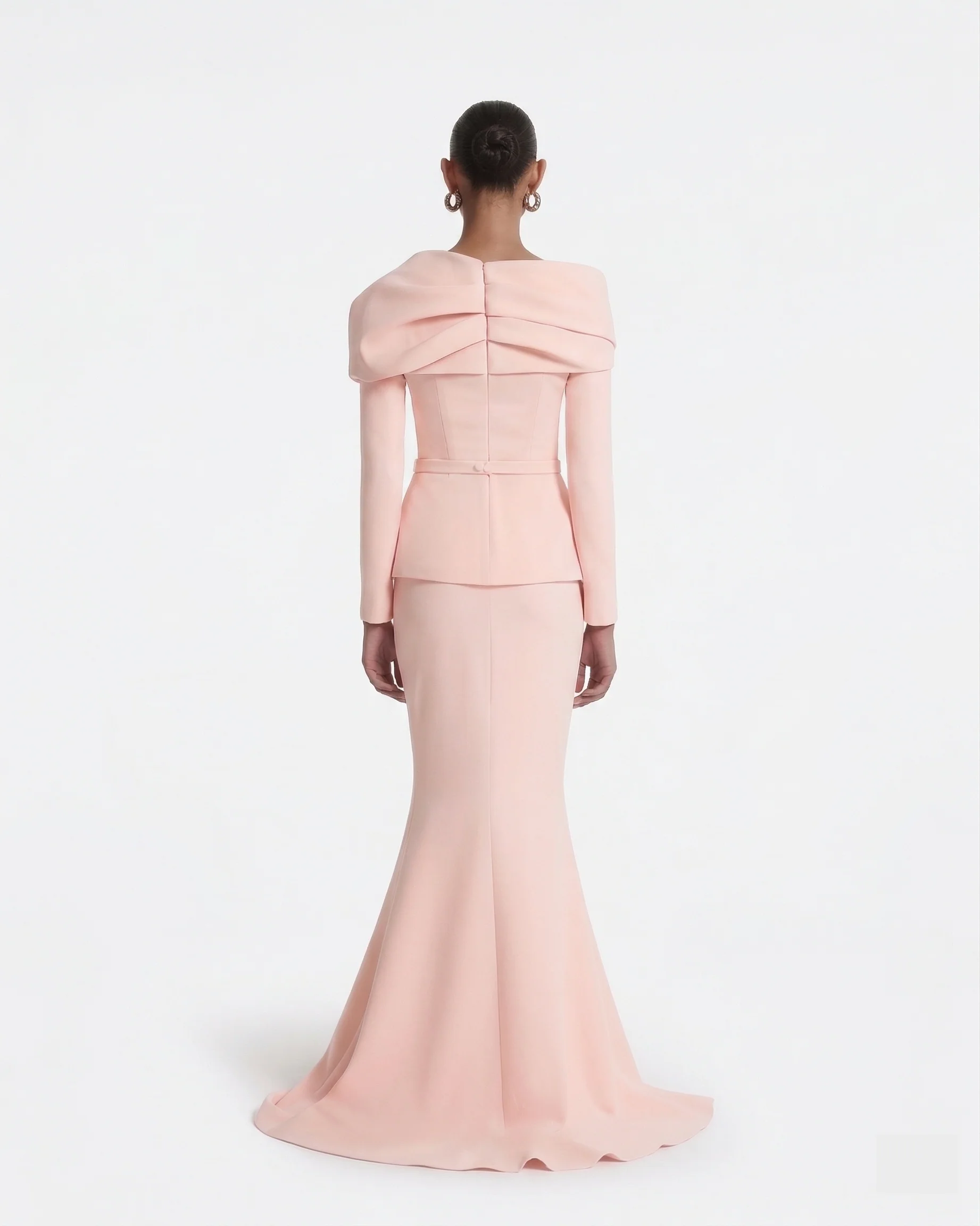 Andra Pale Pink Long Dress - Image 7