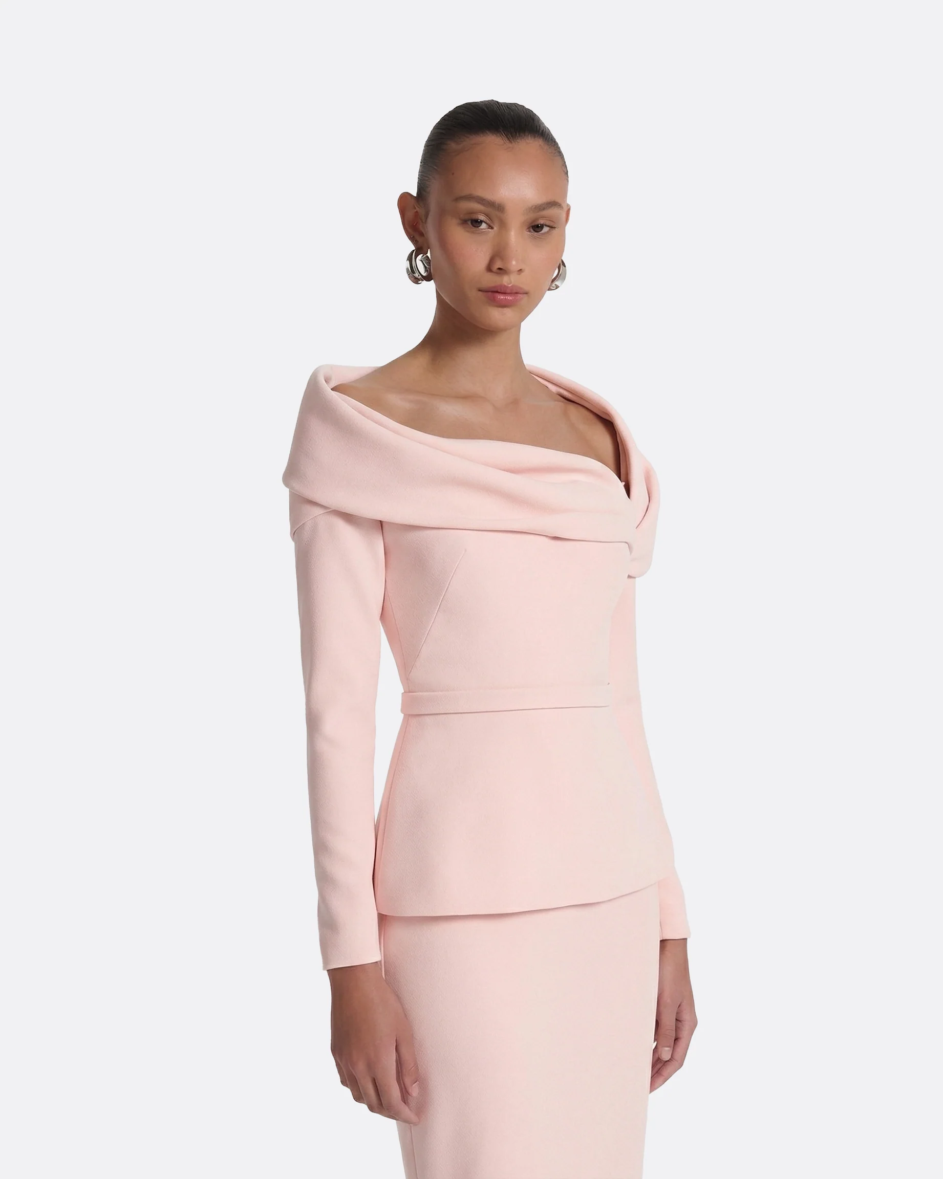 Andra Pale Pink Long Dress - Image 8