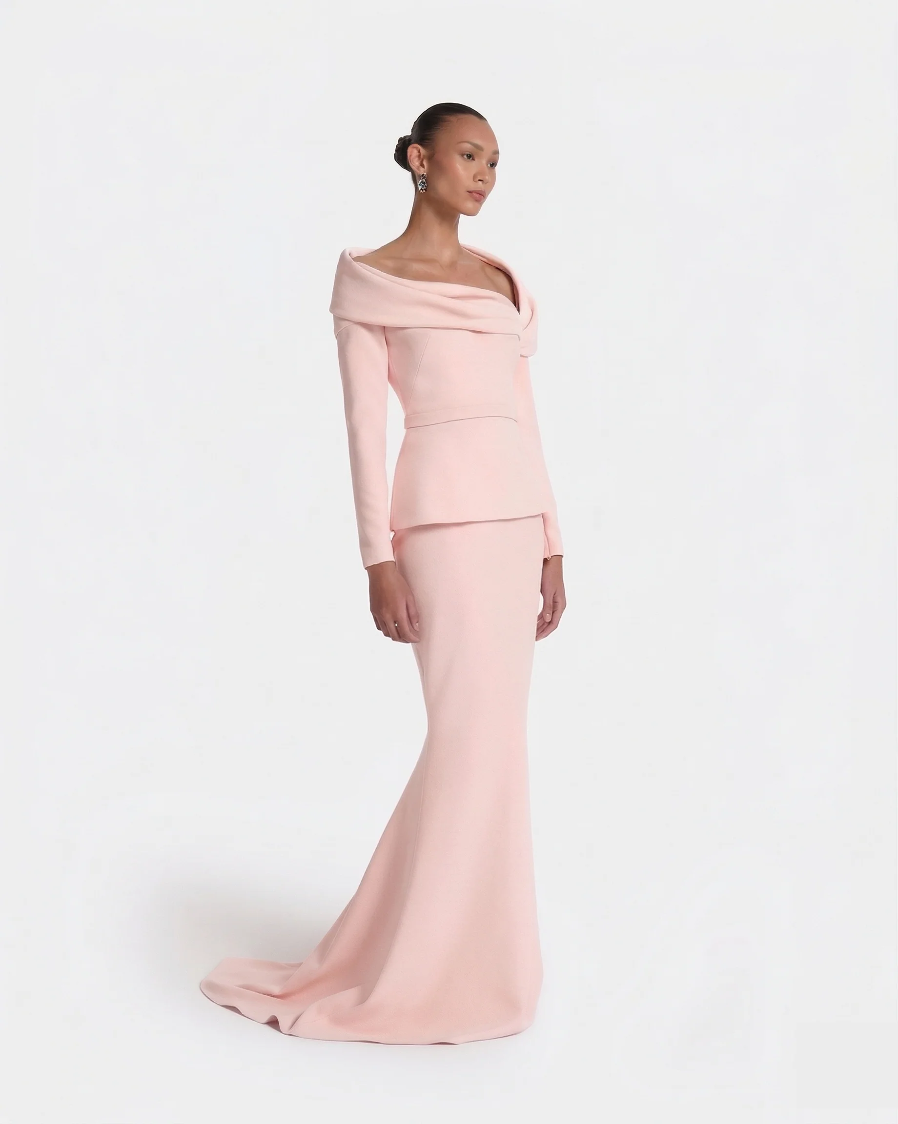 Andra Pale Pink Long Dress - Image 9