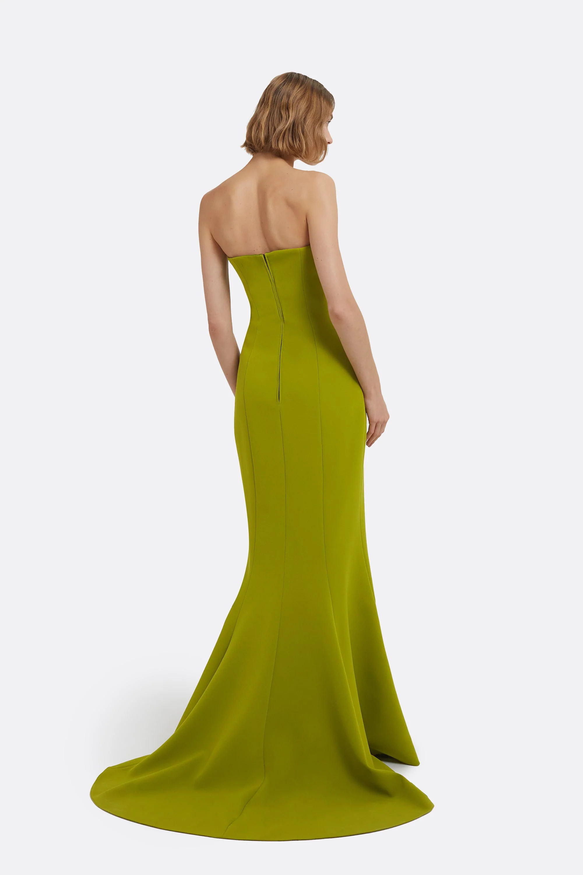 Angelina Long Dress in Woodbine with Embroidery - Image 12