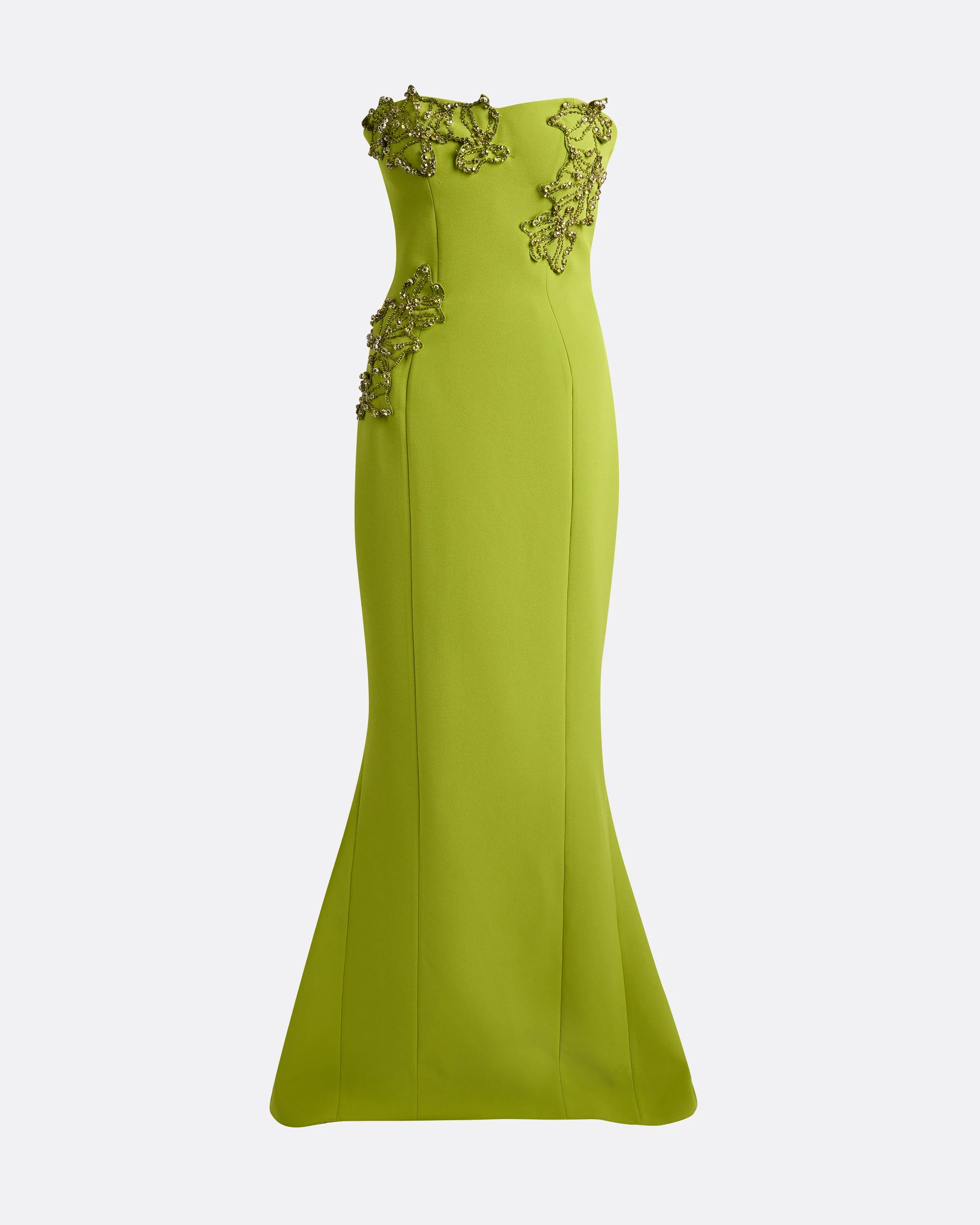 Angelina Long Dress in Woodbine with Embroidery - Image 5