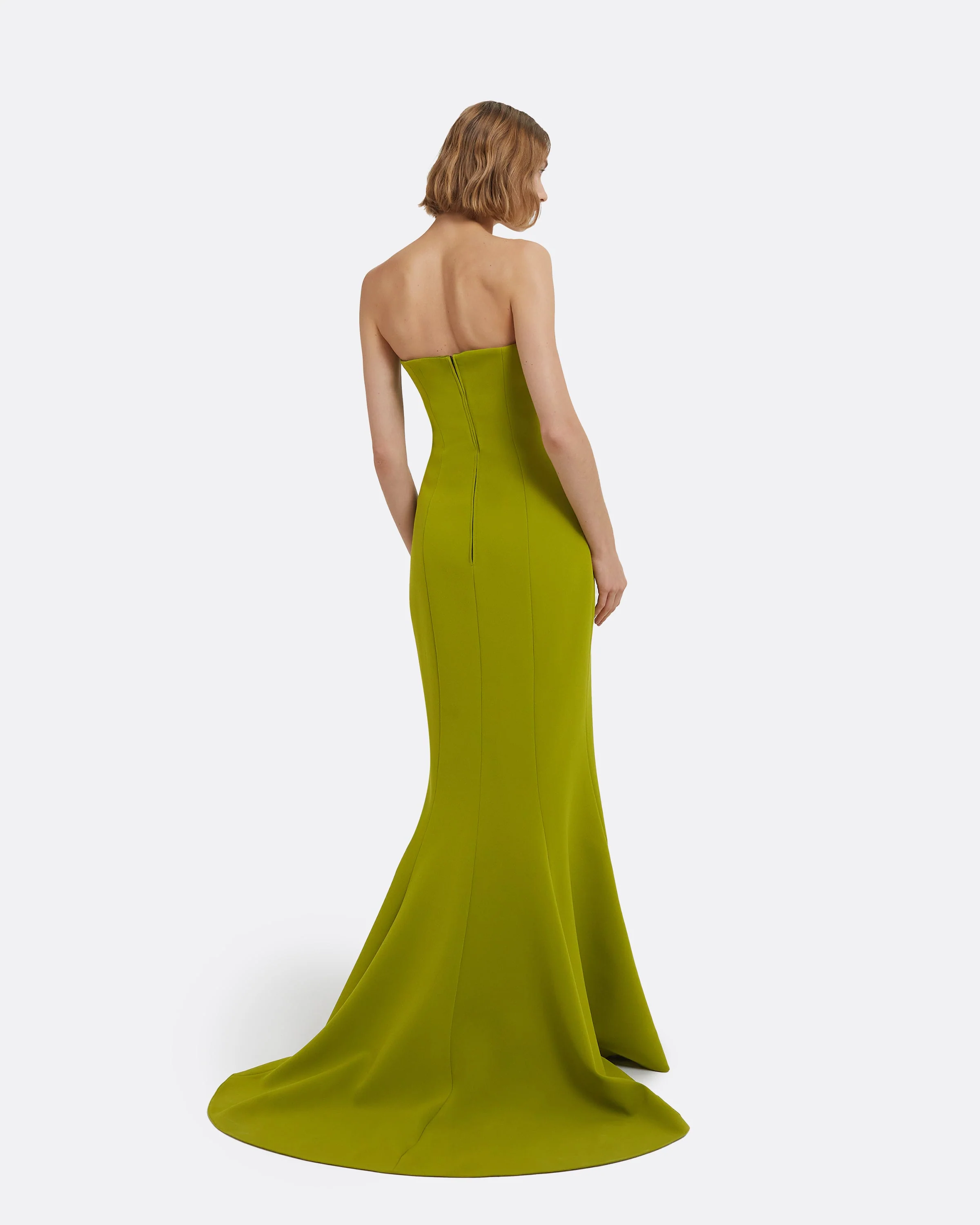 Angelina Long Dress in Woodbine with Embroidery - Image 7