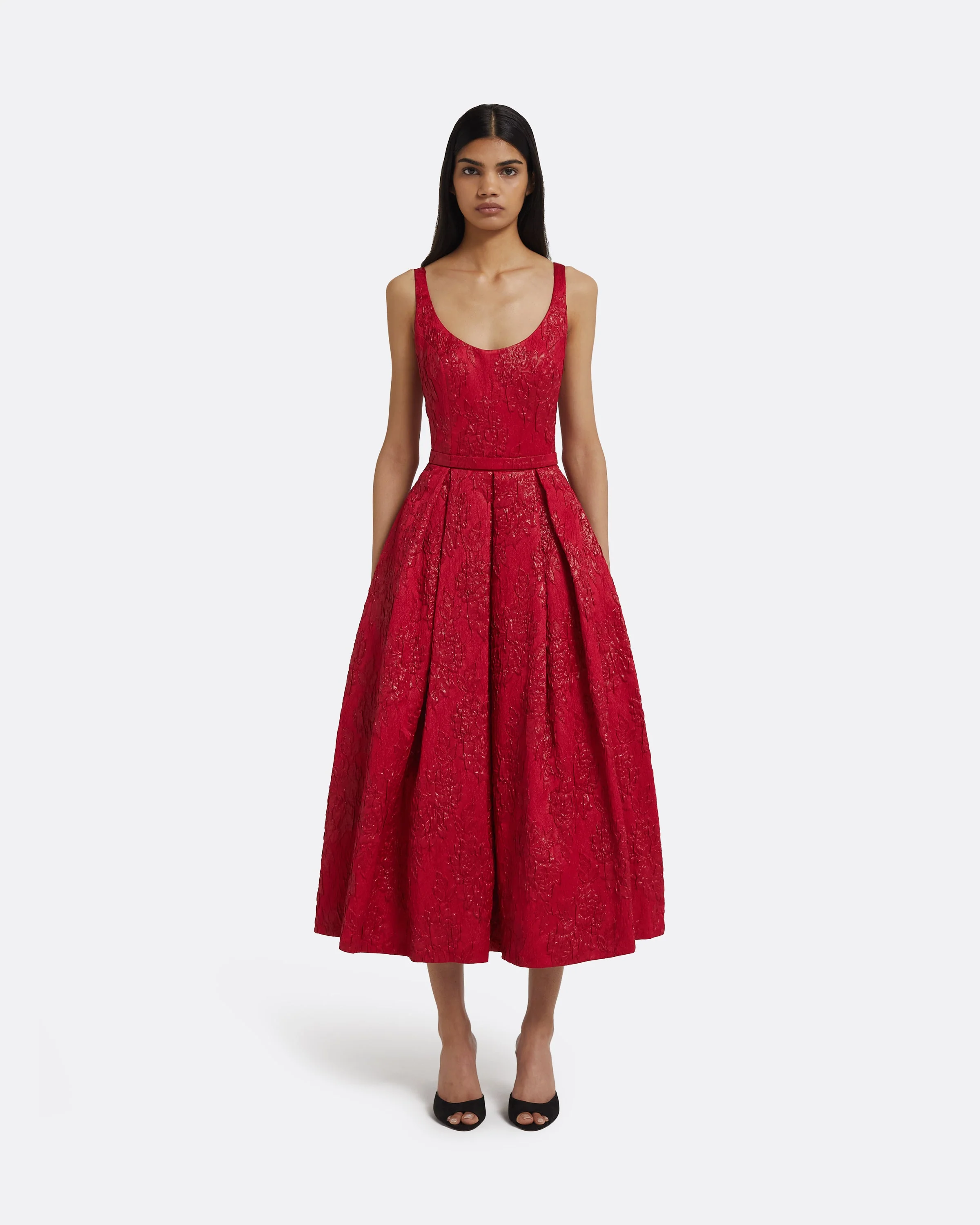 Asher Midi Dress in Crimson - Image 6
