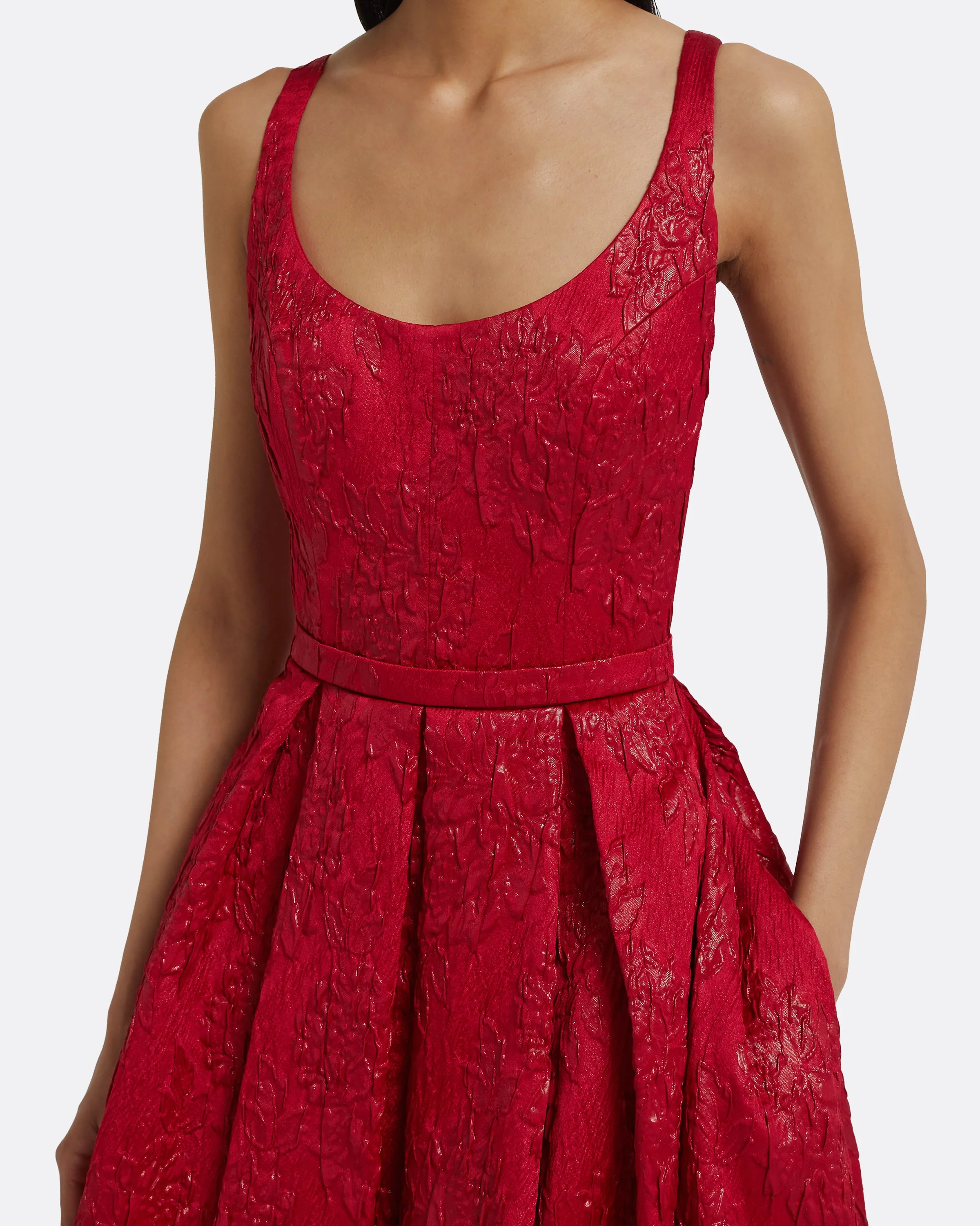 Asher Midi Dress in Crimson - Image 8