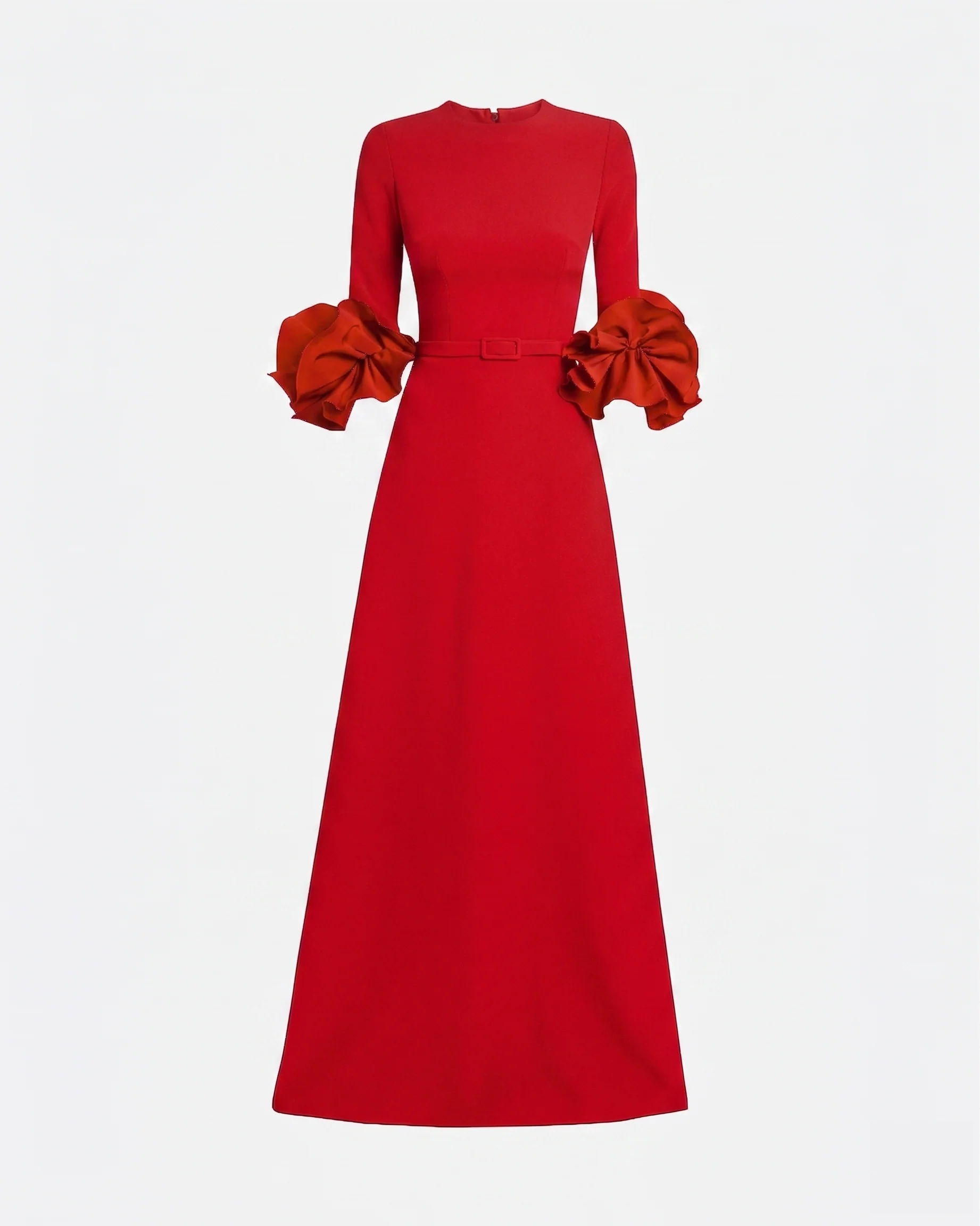 Belen Long Dress in Cherry Red - Image 10