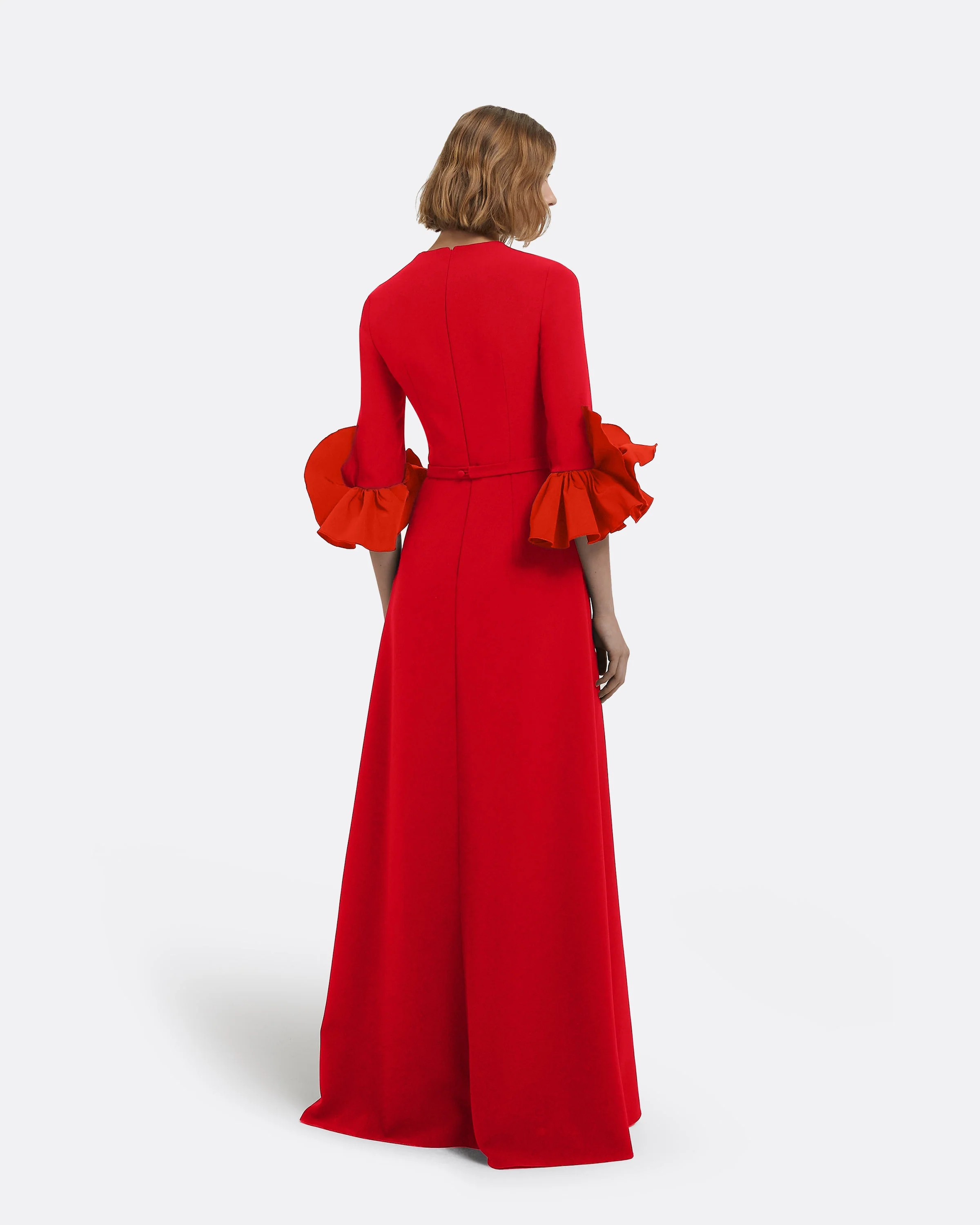 Belen Long Dress in Cherry Red - Image 12