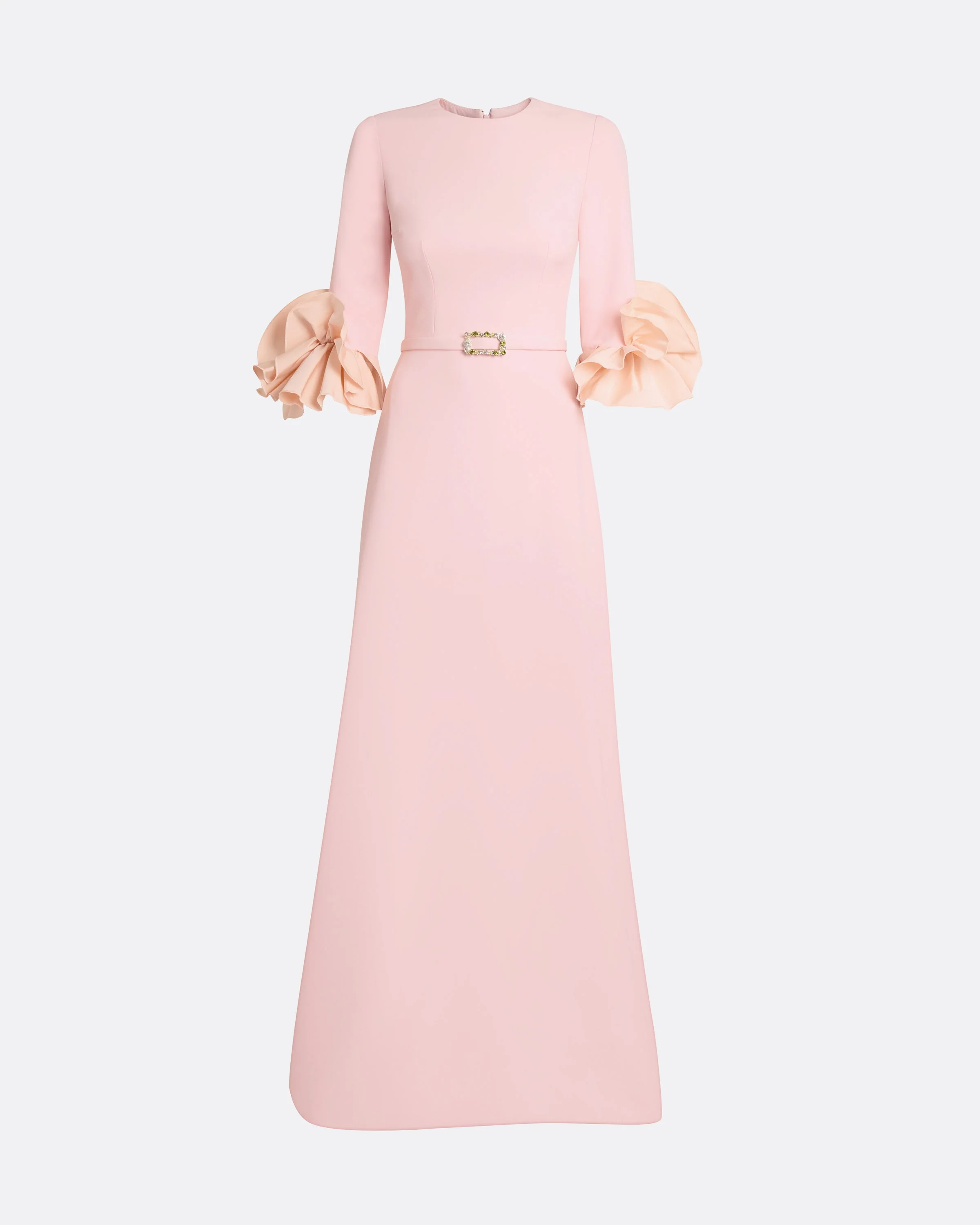 Belen Long Dress in Lychee with Embellished Belt - Image 5