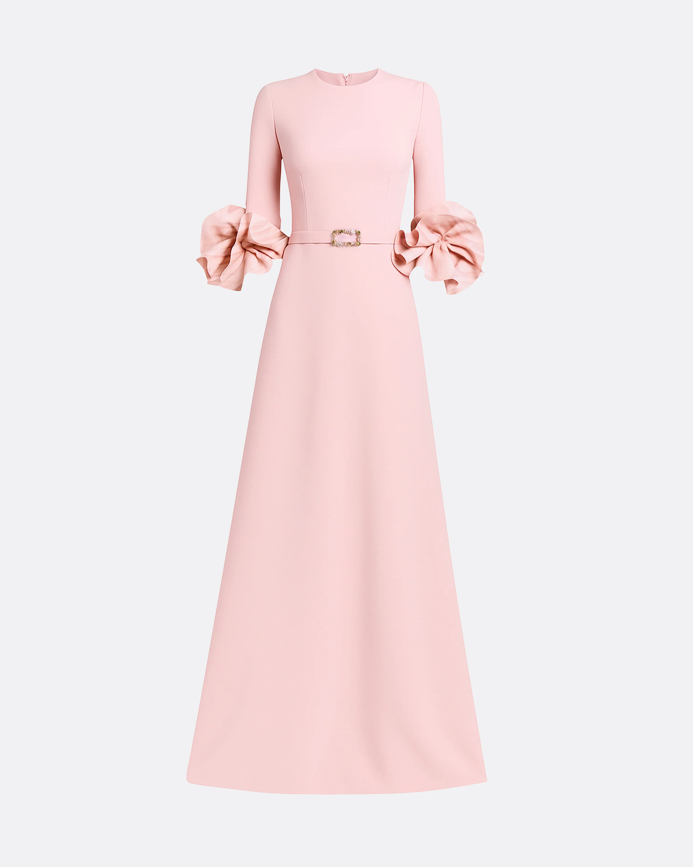 Belen Long Dress in Lychee with Embellished Belt - Image 9