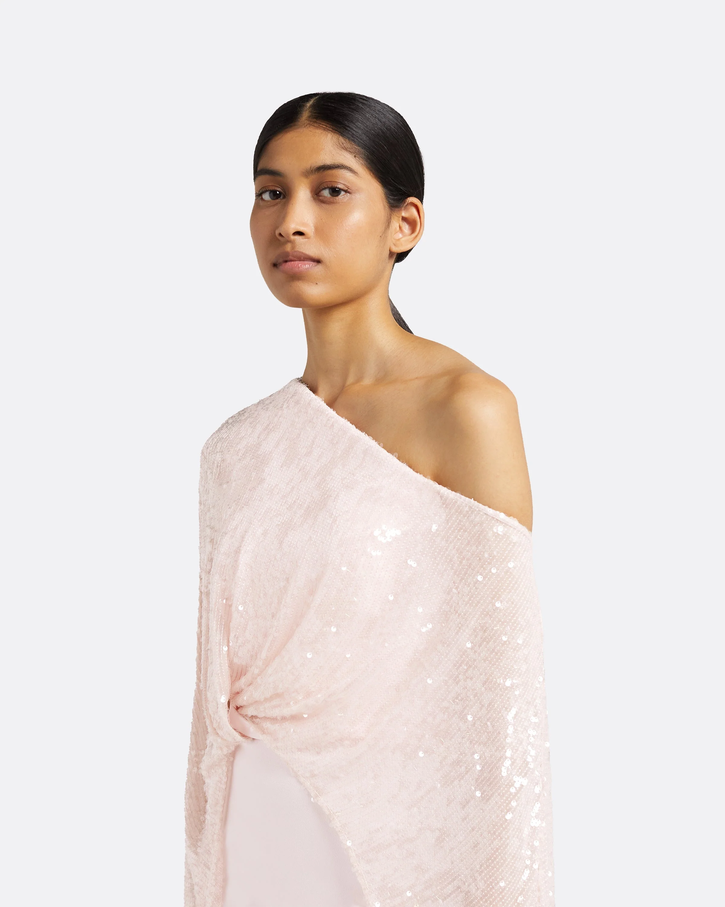 Cadenza Barely Pink Long Dress - Image 8