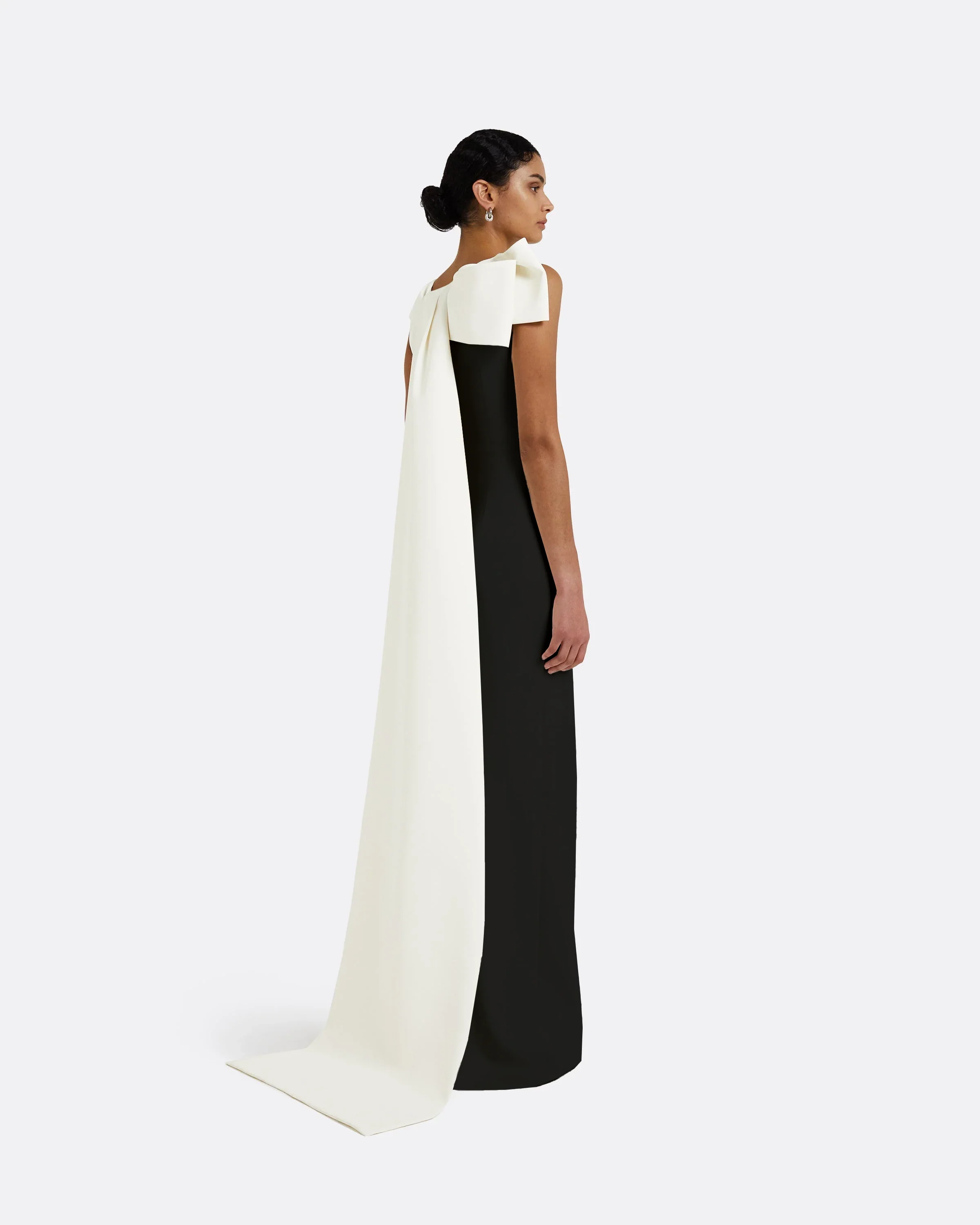 Celestia Black & Ivory Long Dress - Image 11