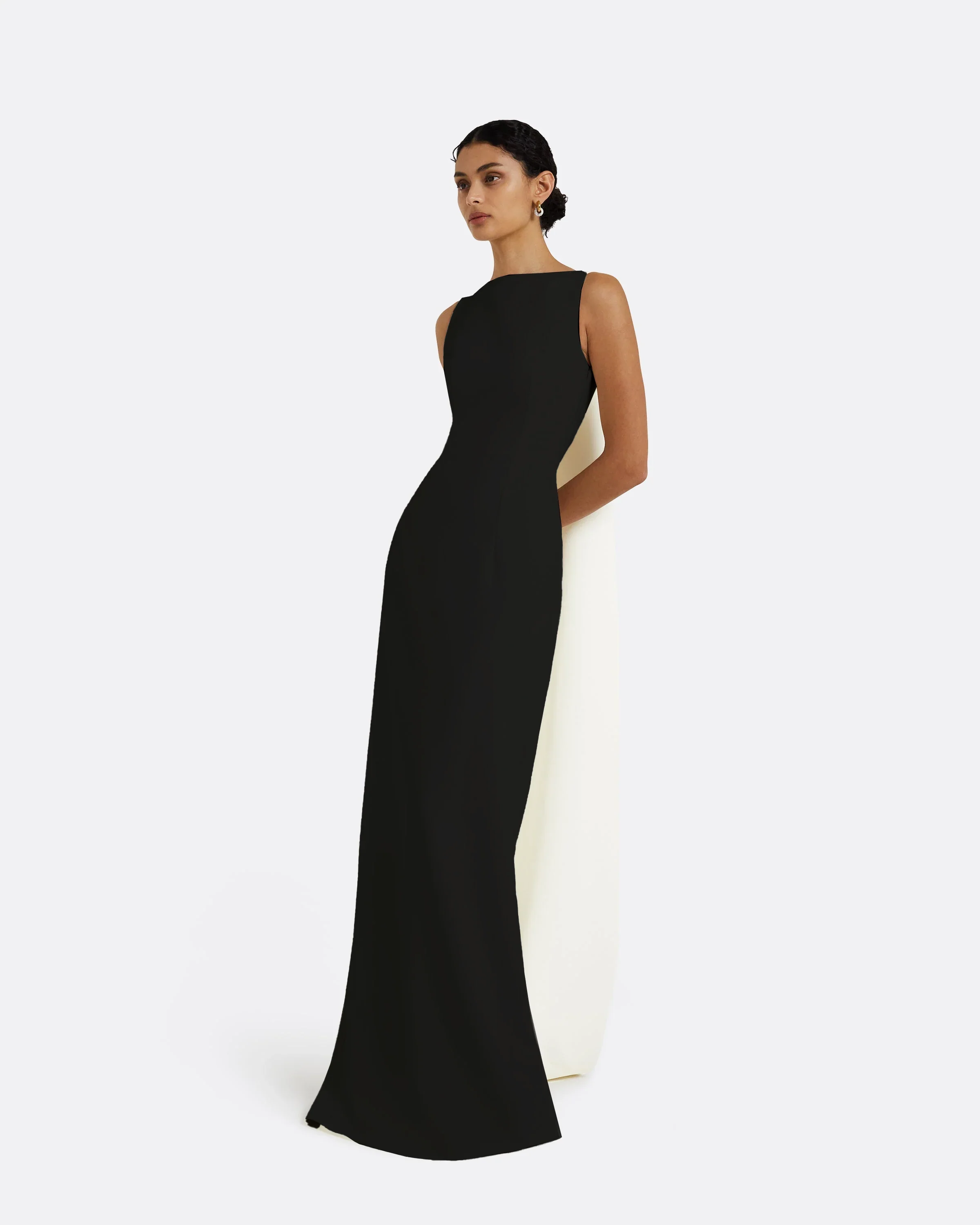 Celestia Black & Ivory Long Dress - Image 14
