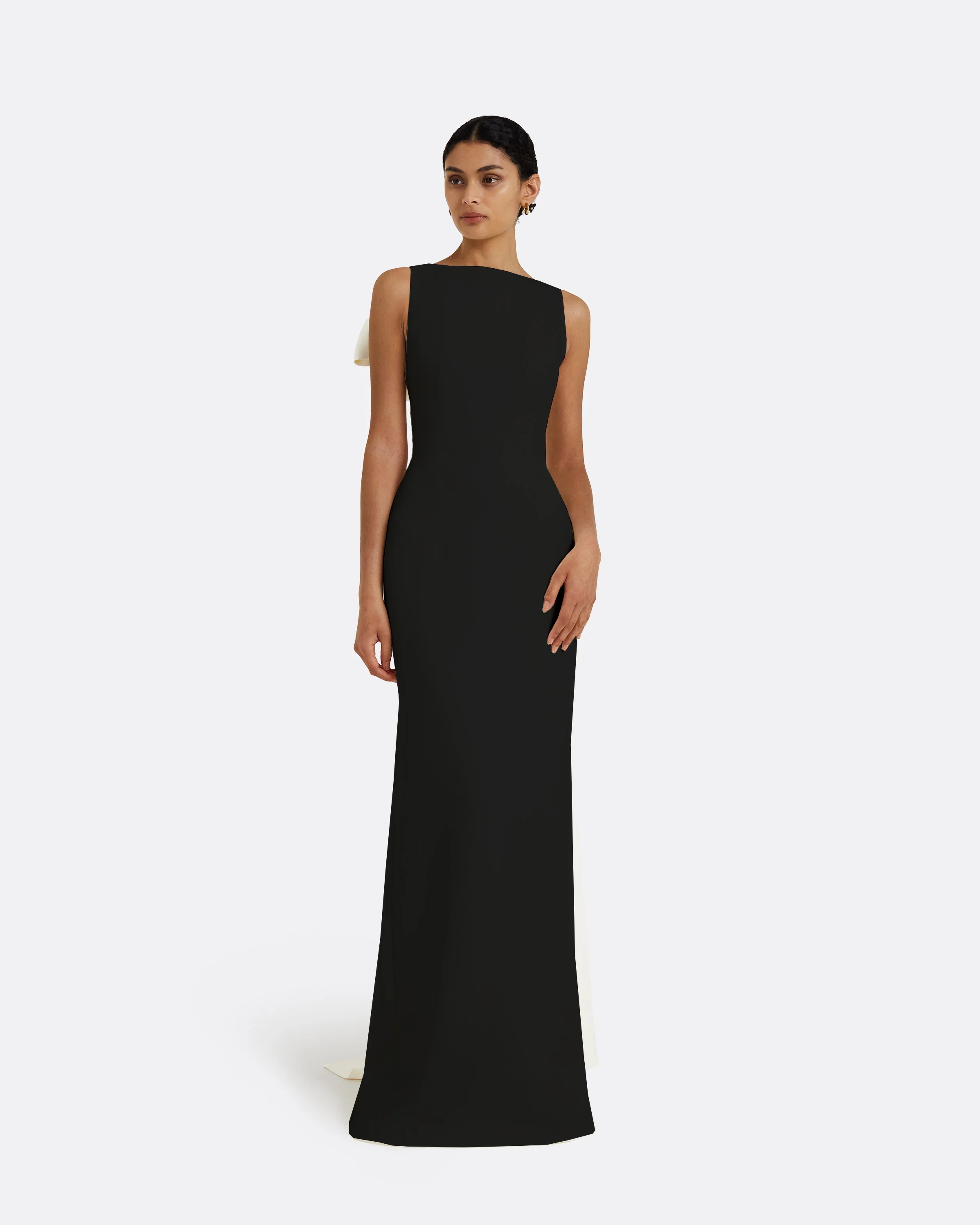 Celestia Black & Ivory Long Dress - Image 7