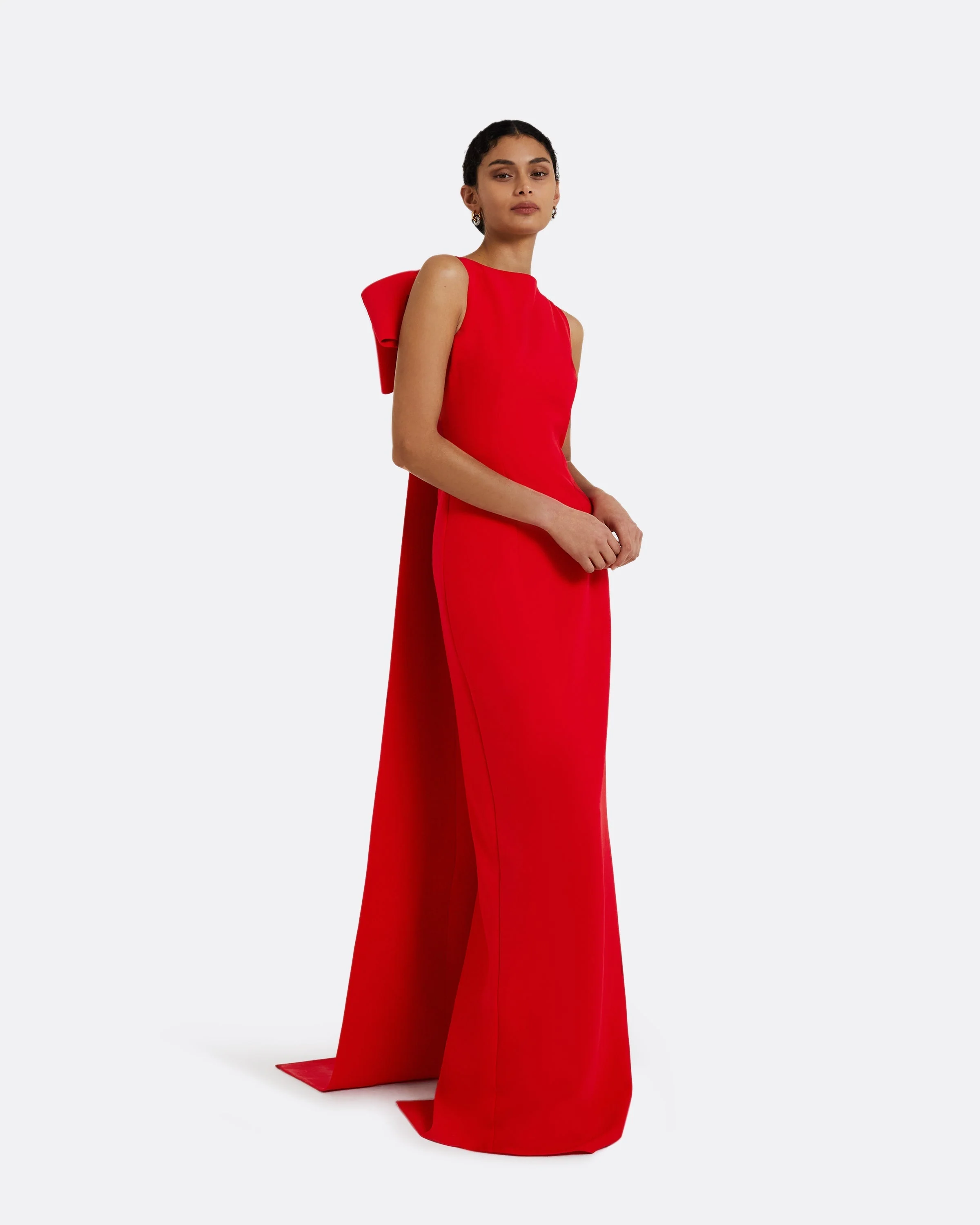 Celestia Cherry Red Long Dress - Image 9
