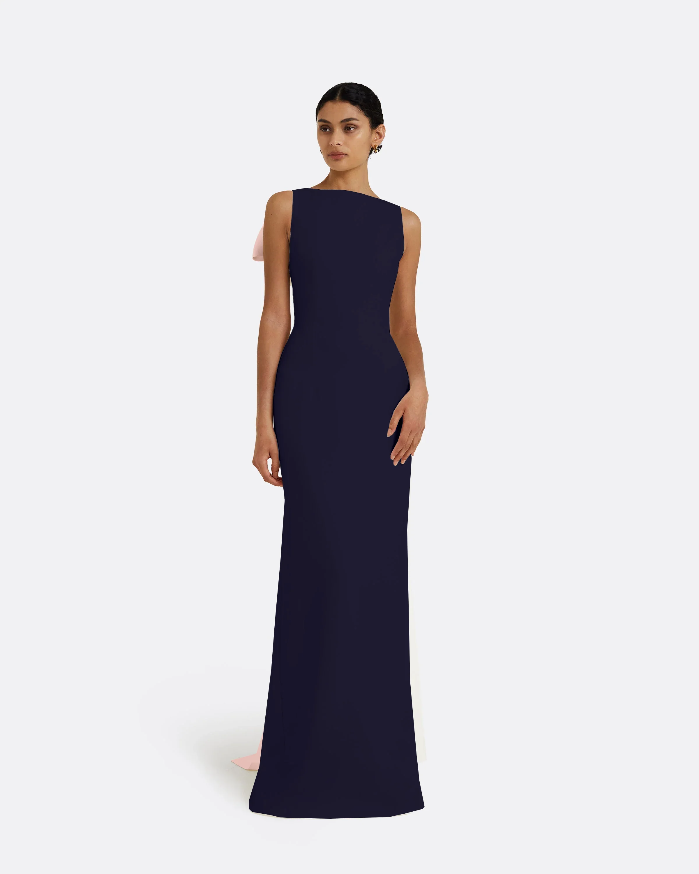 Celestia Long Dress in Azurite & Pale Pink - Image 7