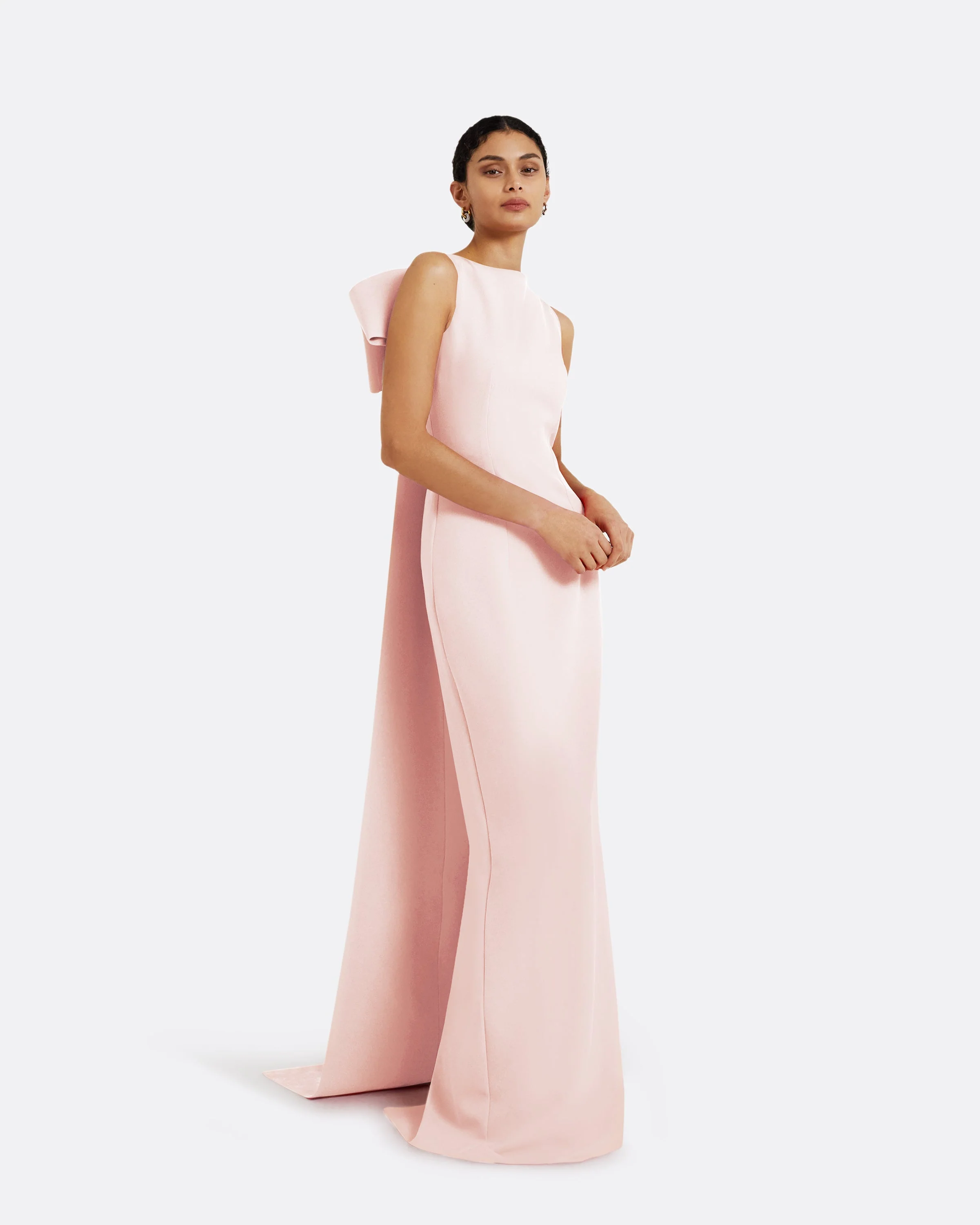 Celestia Pale Pink Long Dress - Image 19