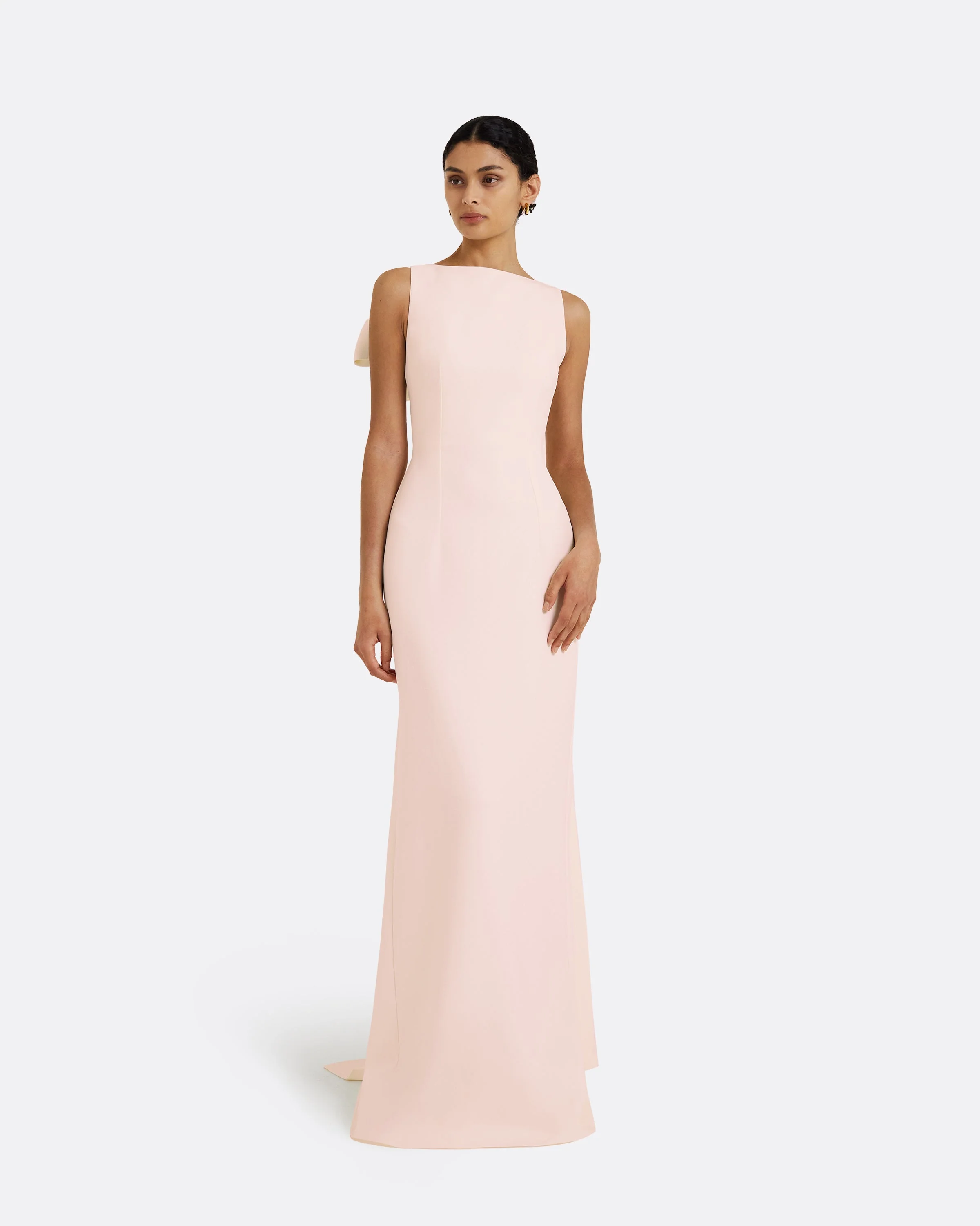 Celestia Pale Pink Long Dress - Image 21