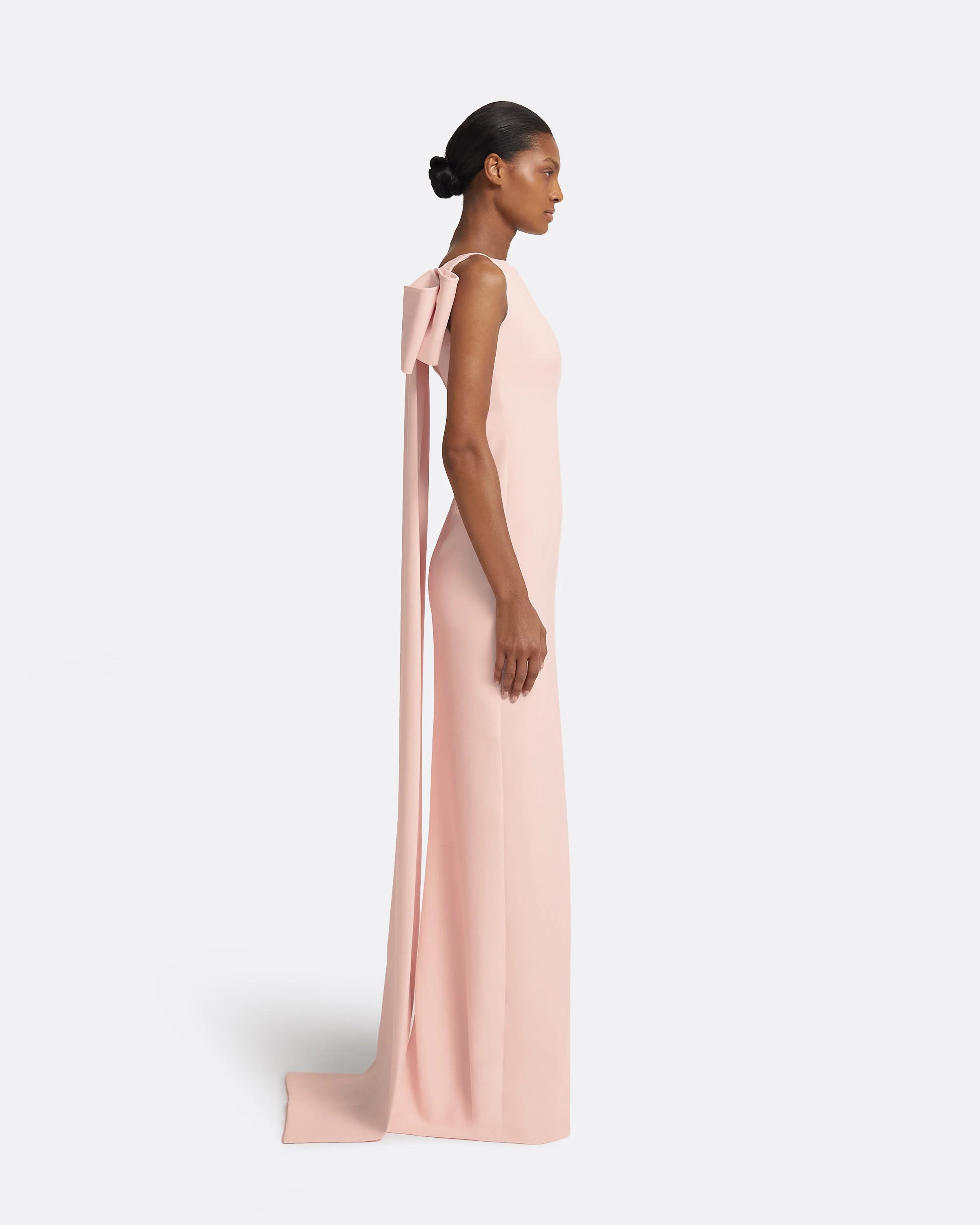 Celestia Pale Pink Long Dress - Image 9