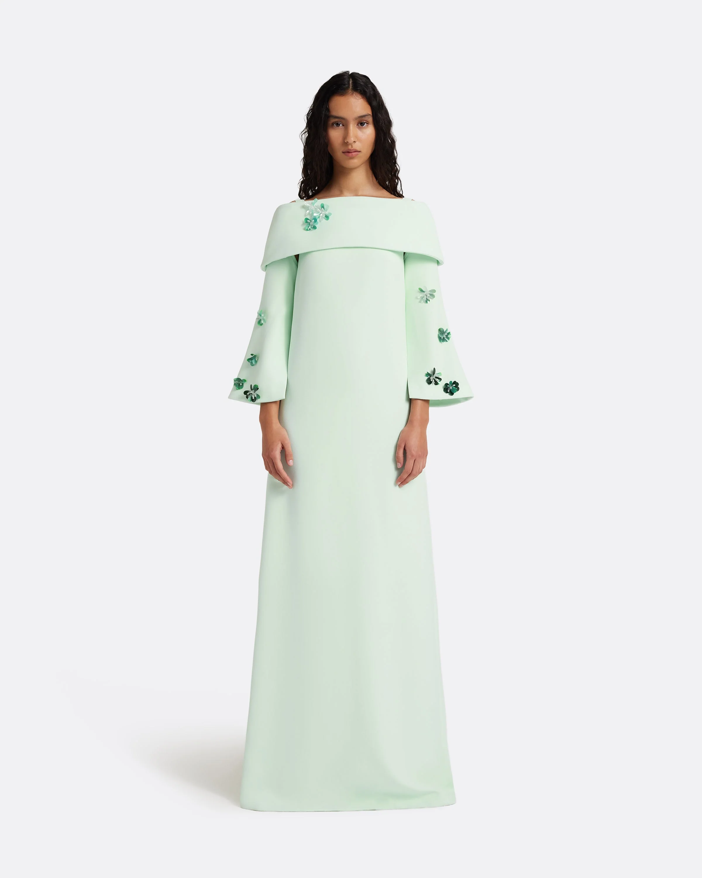 Cielle Long Dress with Pheobe Harness in Sea Glass