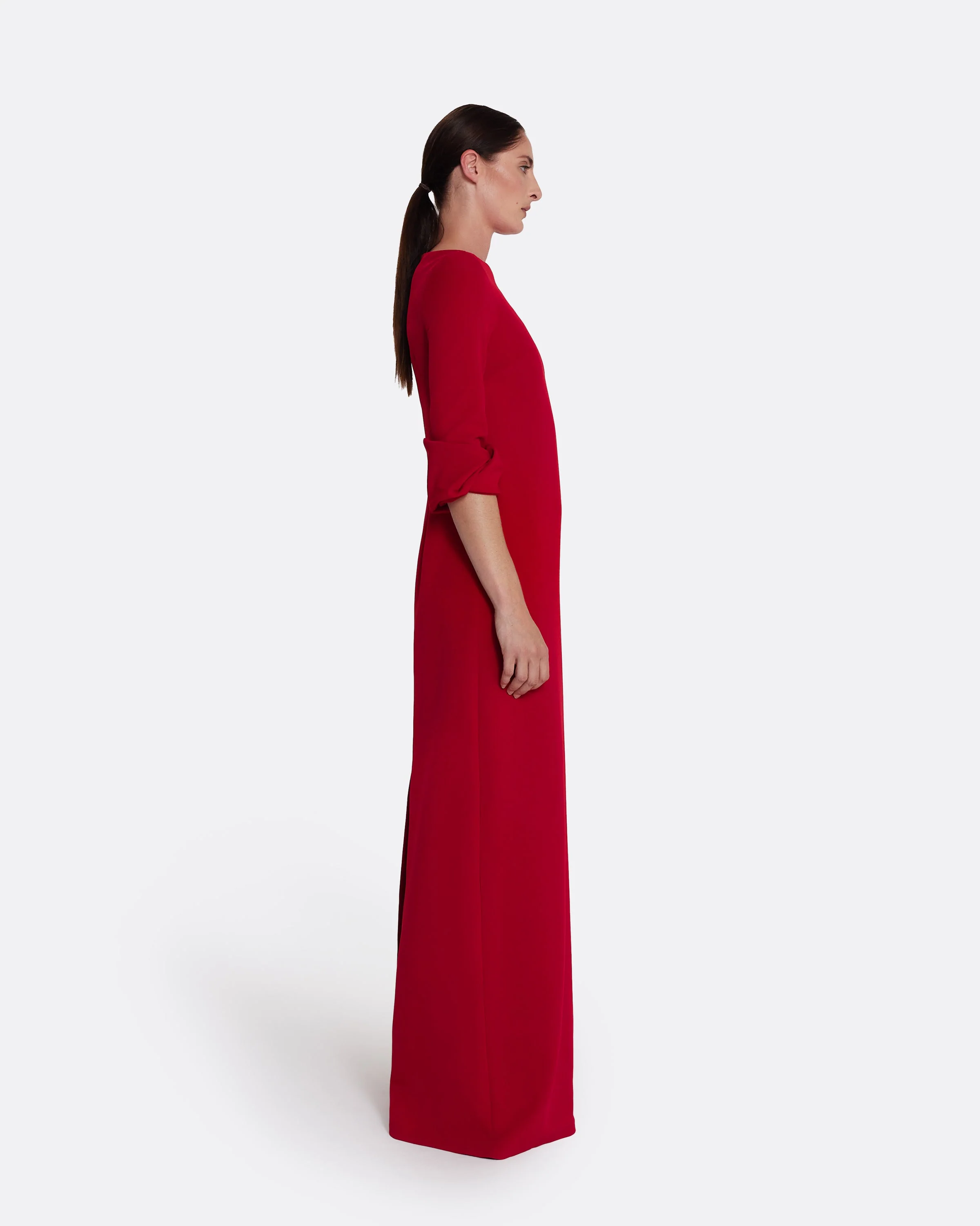 Danica Long Dress in Azalea Red - Image 9
