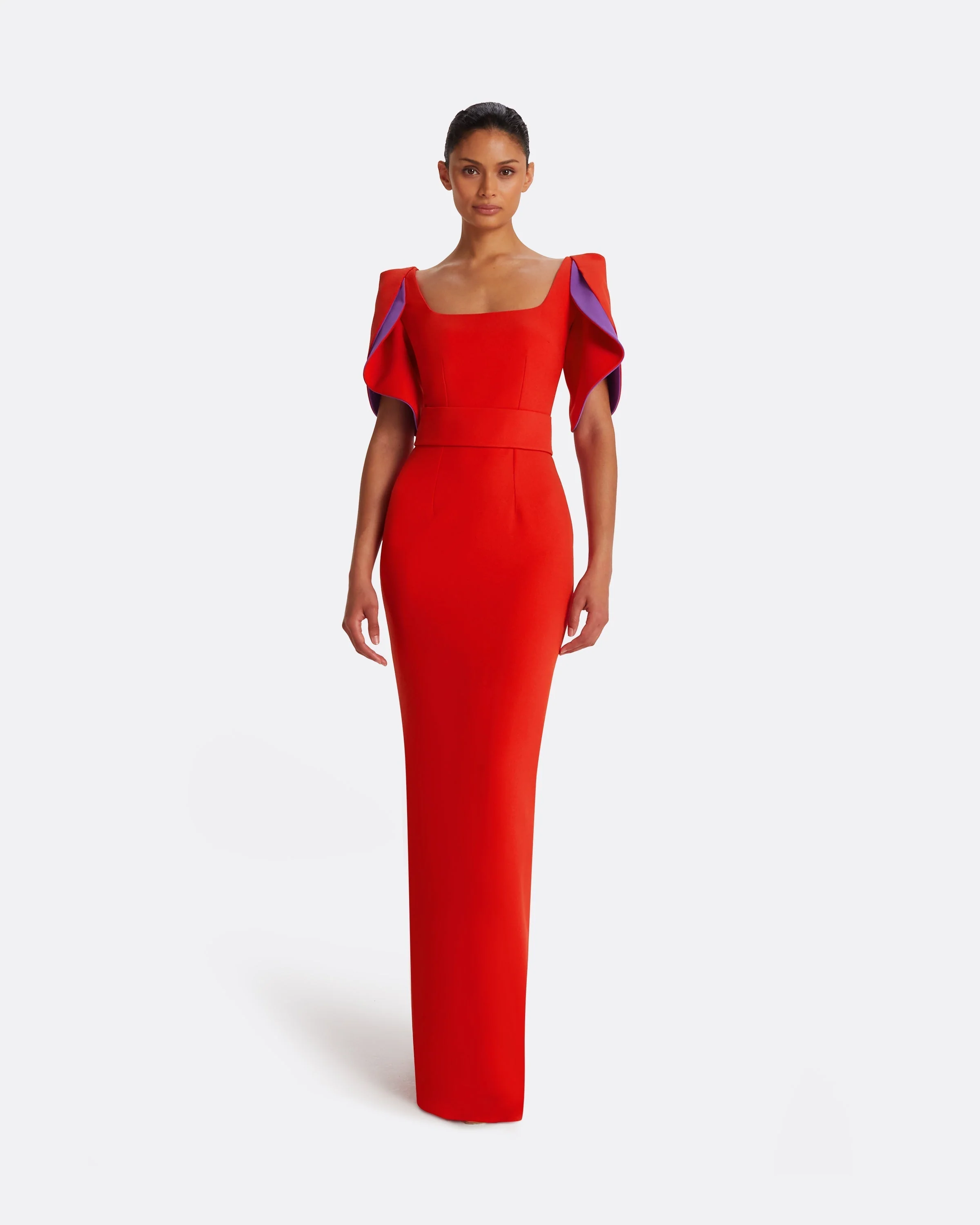 Dara Scarlet Red Long Dress - Image 11