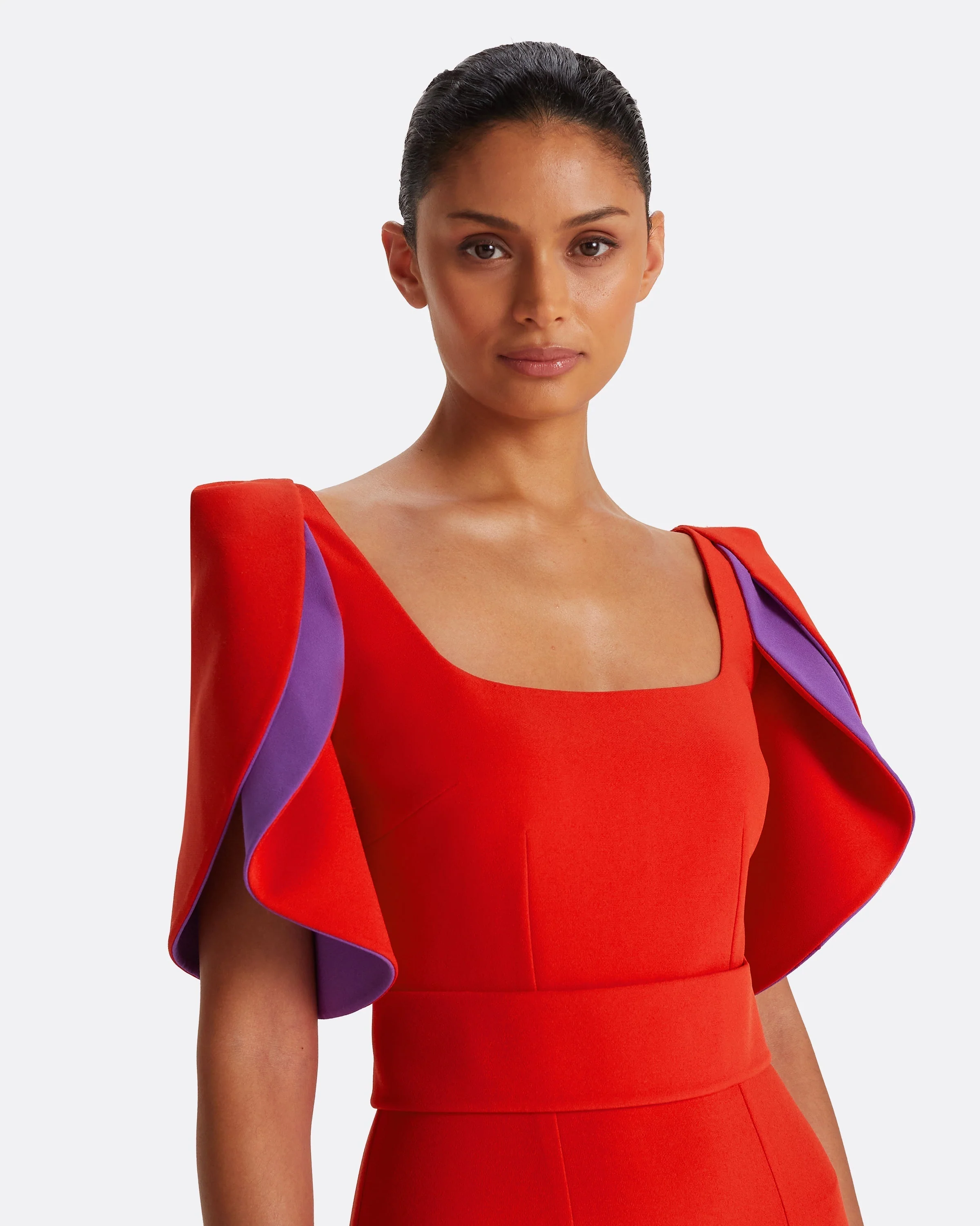 Dara Scarlet Red Long Dress - Image 8