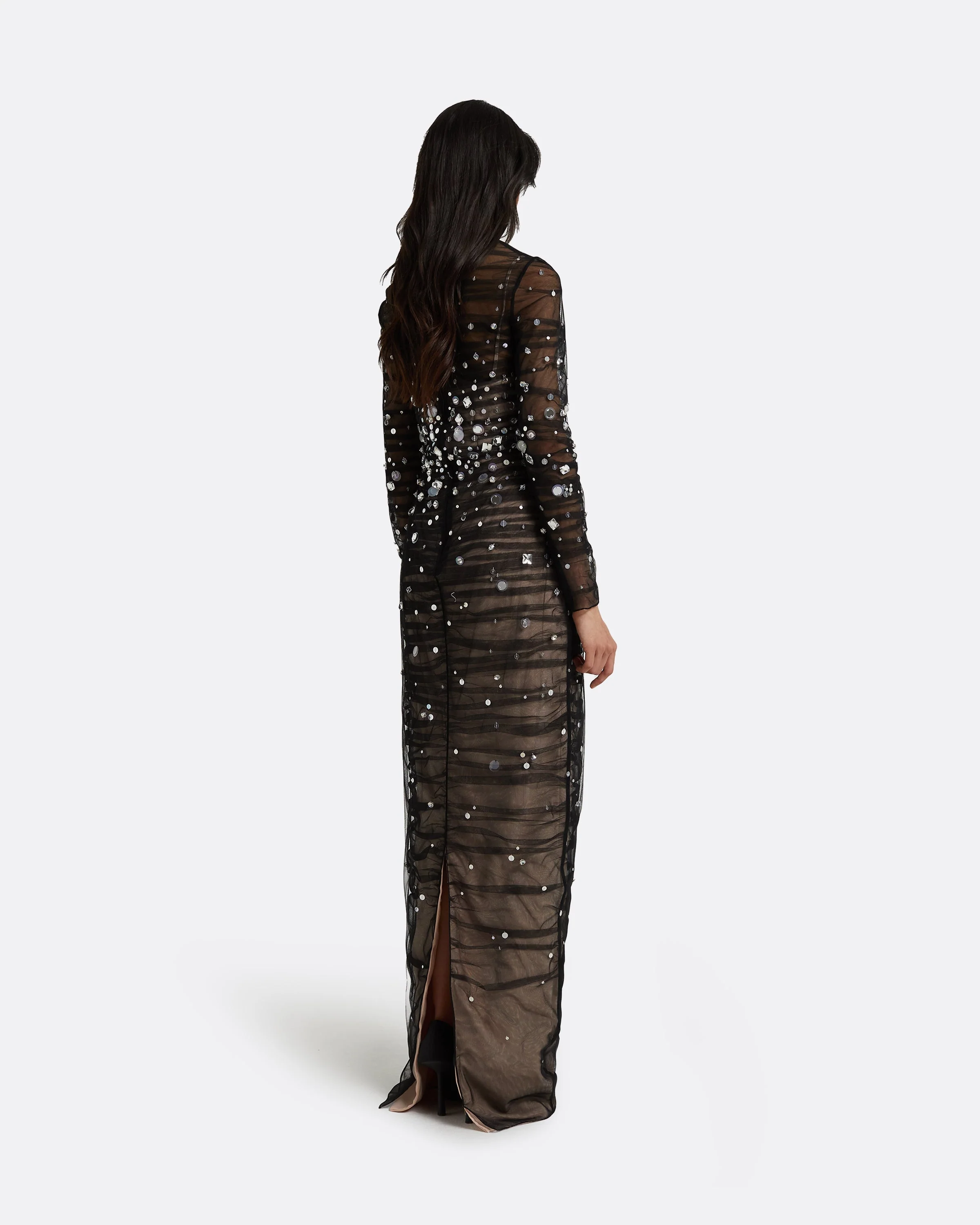 Defne Black Long Dress - Image 17