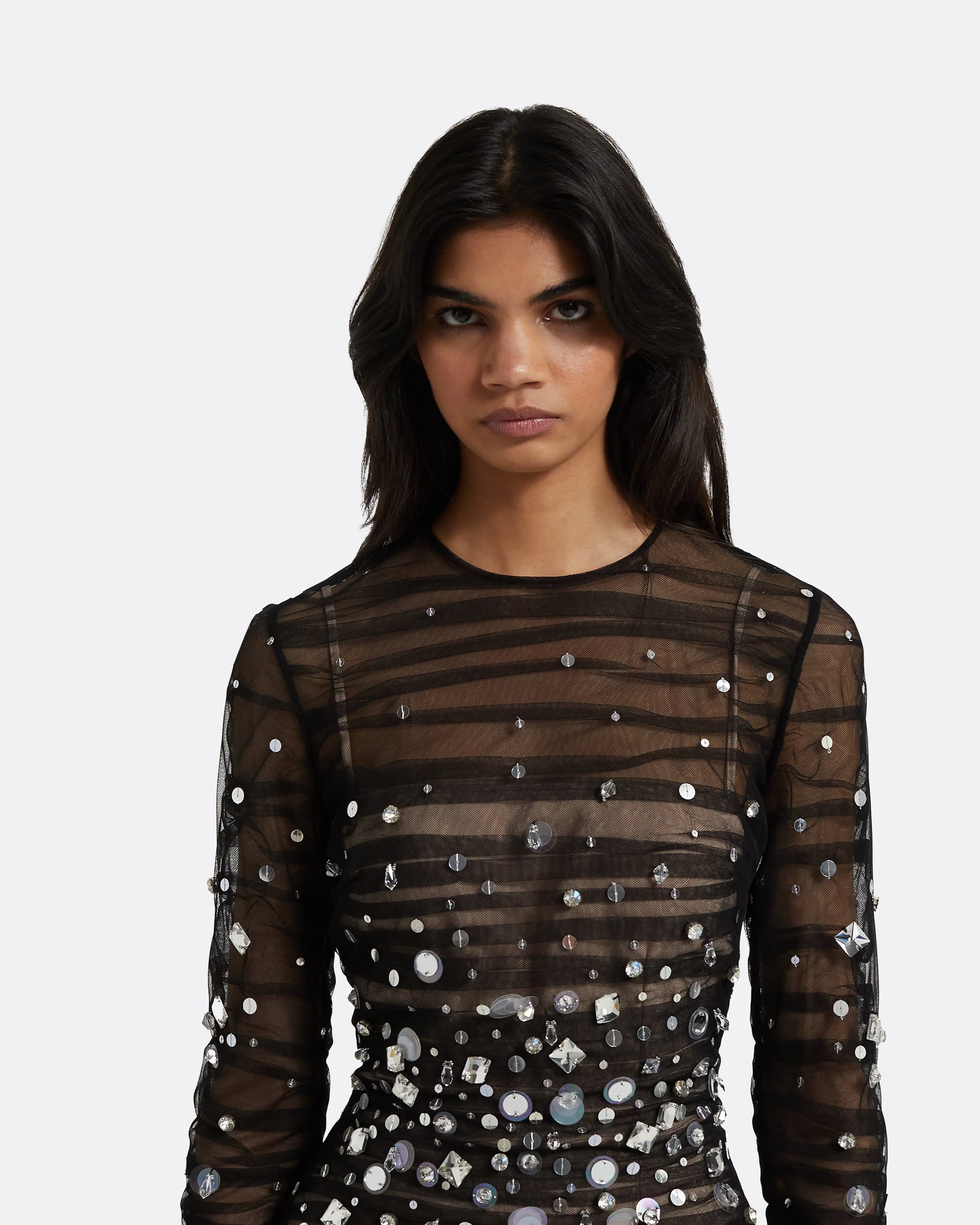 Defne Black Long Dress - Image 18