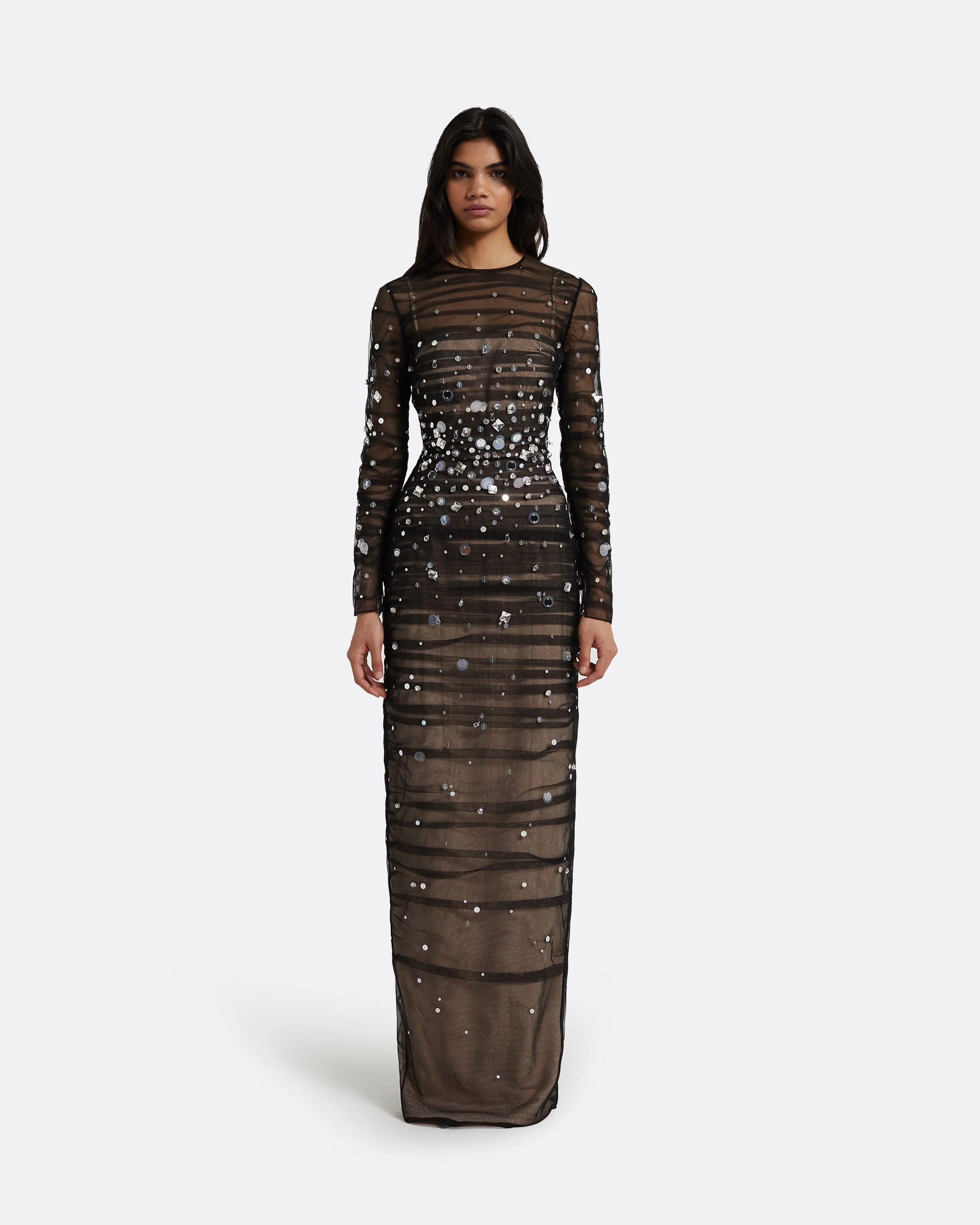 Defne Black Long Dress - Image 21