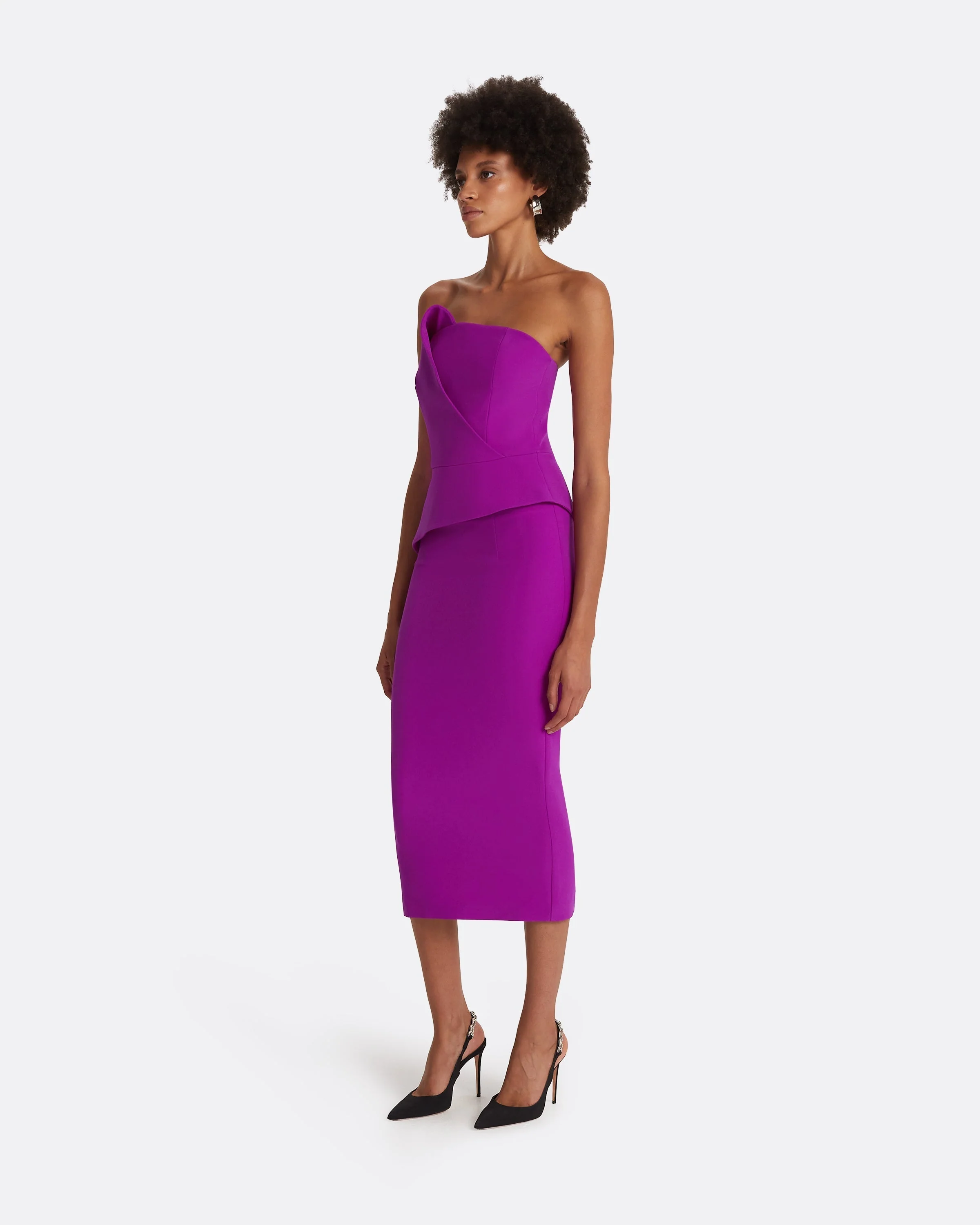 Delani Magenta Midi Dress - Image 4