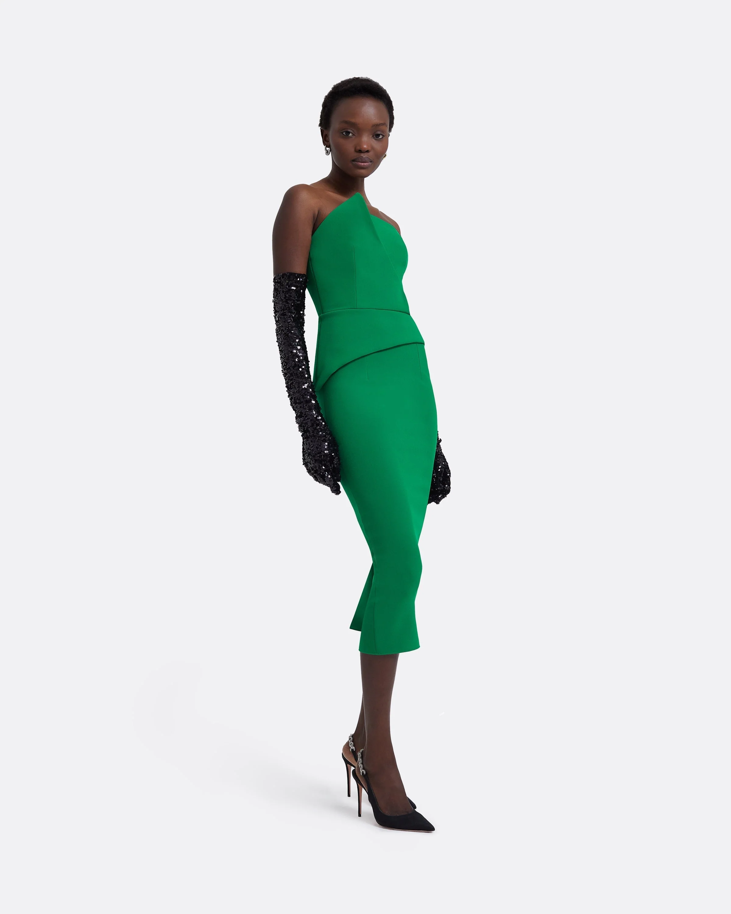 Delani Jewel Green Midi Dress - Image 5
