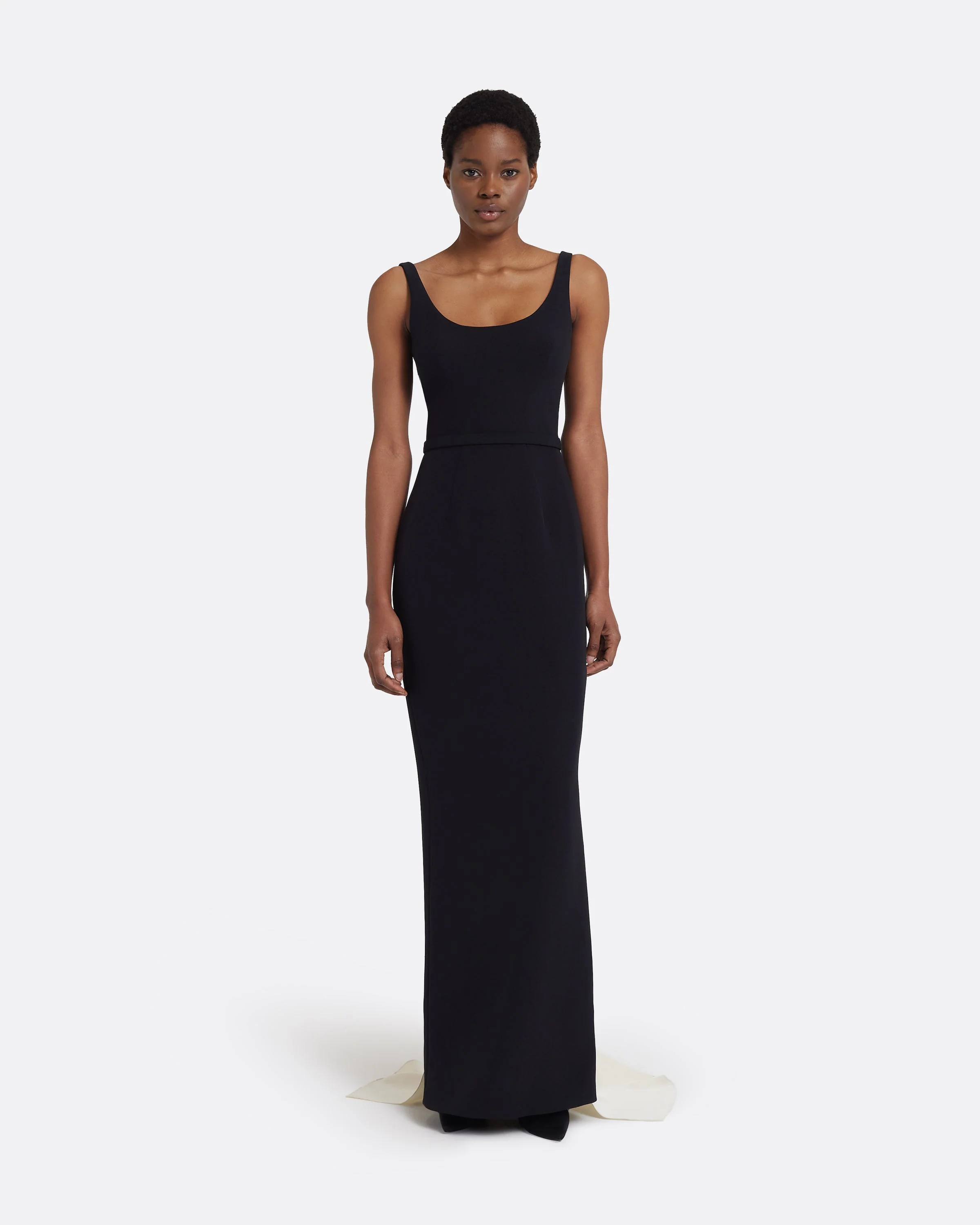 Delphine Long Dress in Black and Sorbet