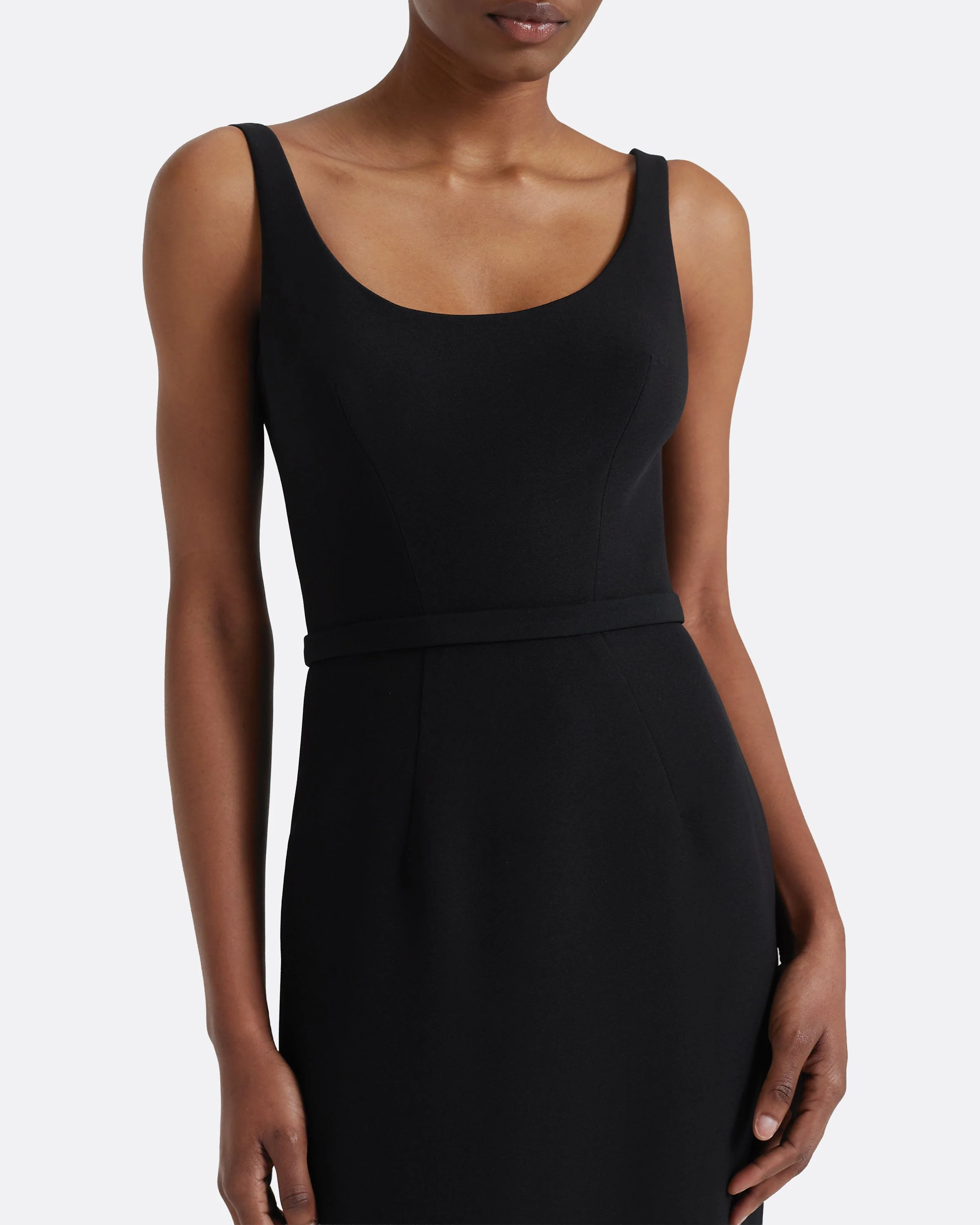 Delphine Long Dress in Black and Sorbet - Image 4