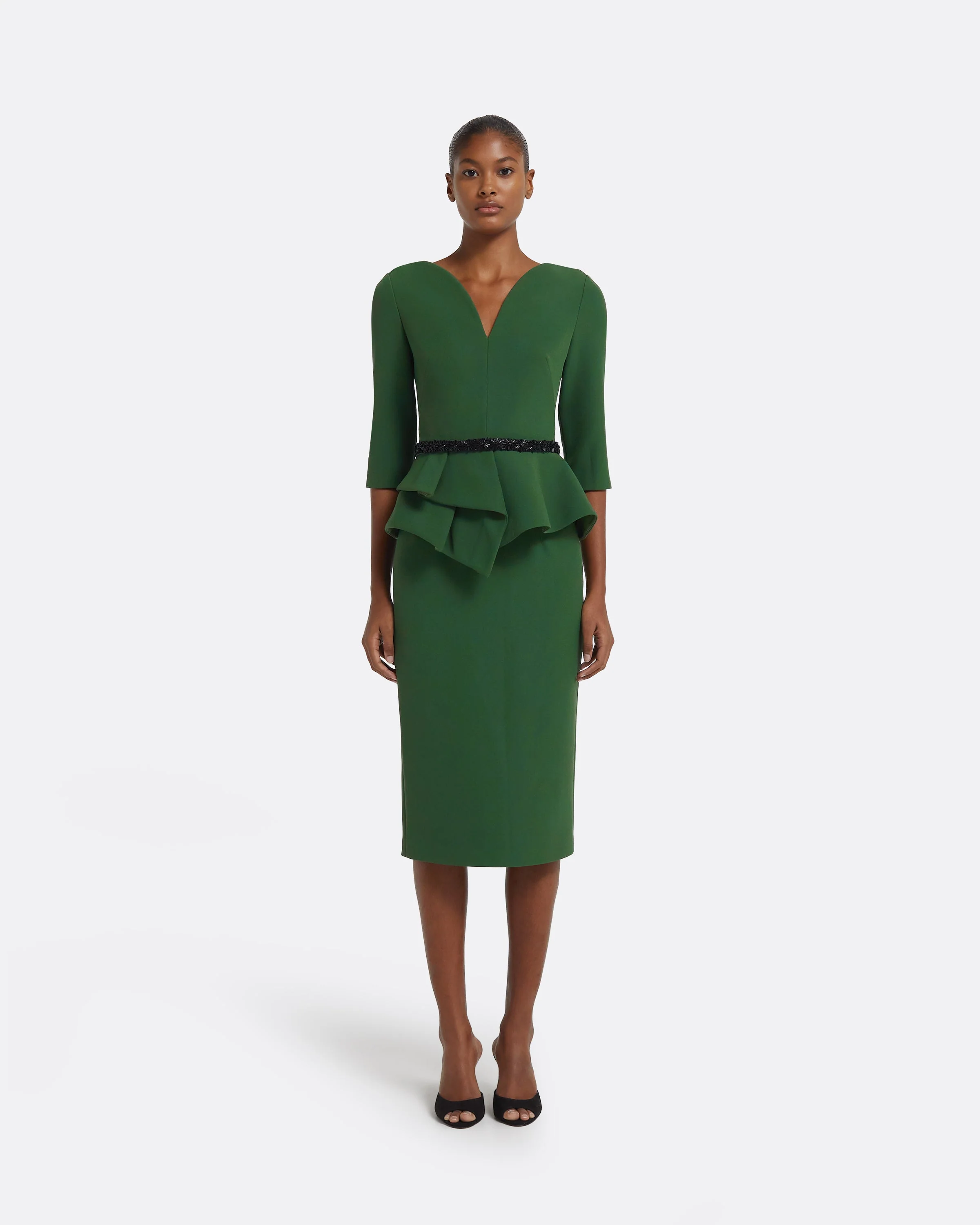 Dion Top in Moss Green with Black Embellishment - Image 4