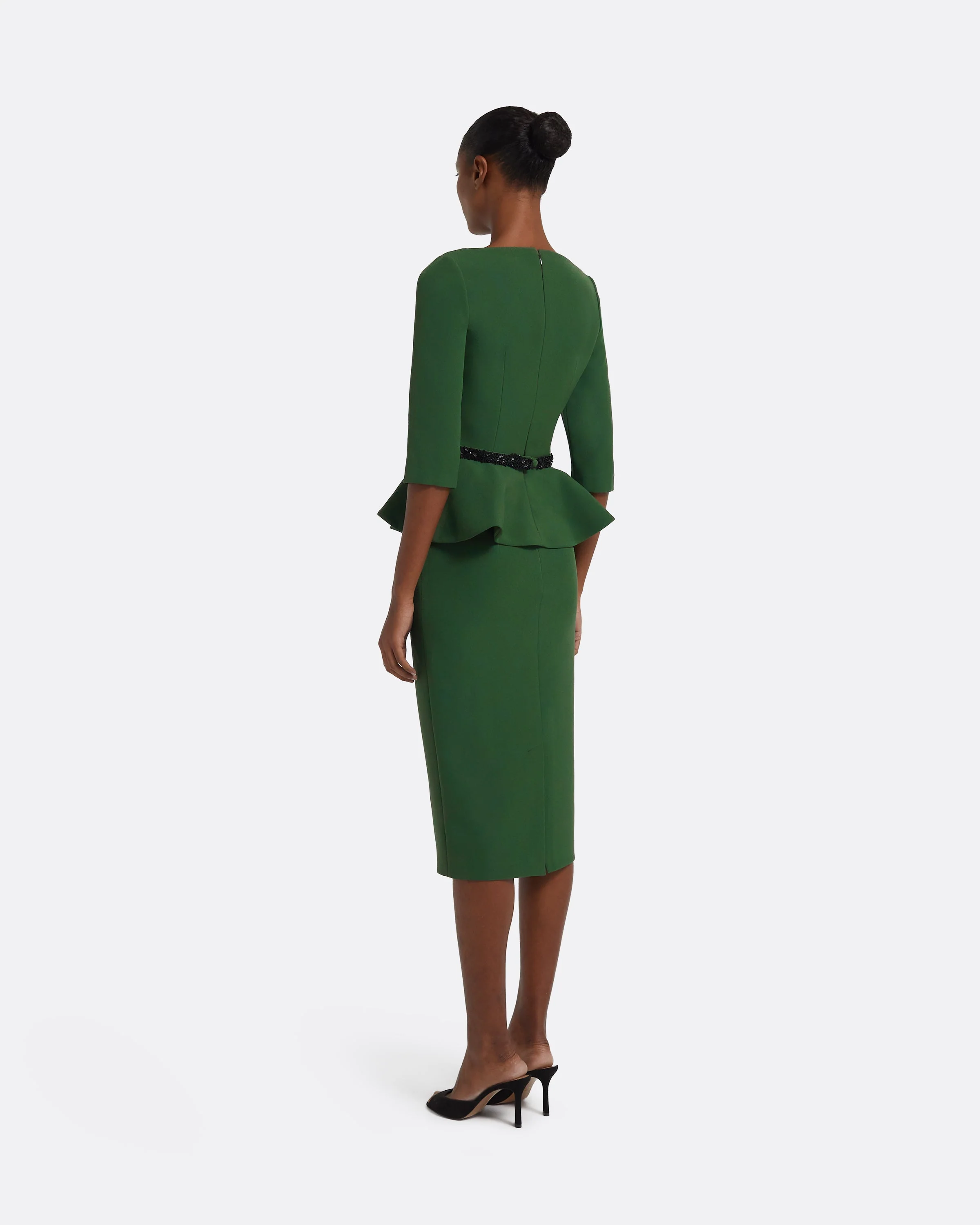 Dion Top in Moss Green with Black Embellishment - Image 8