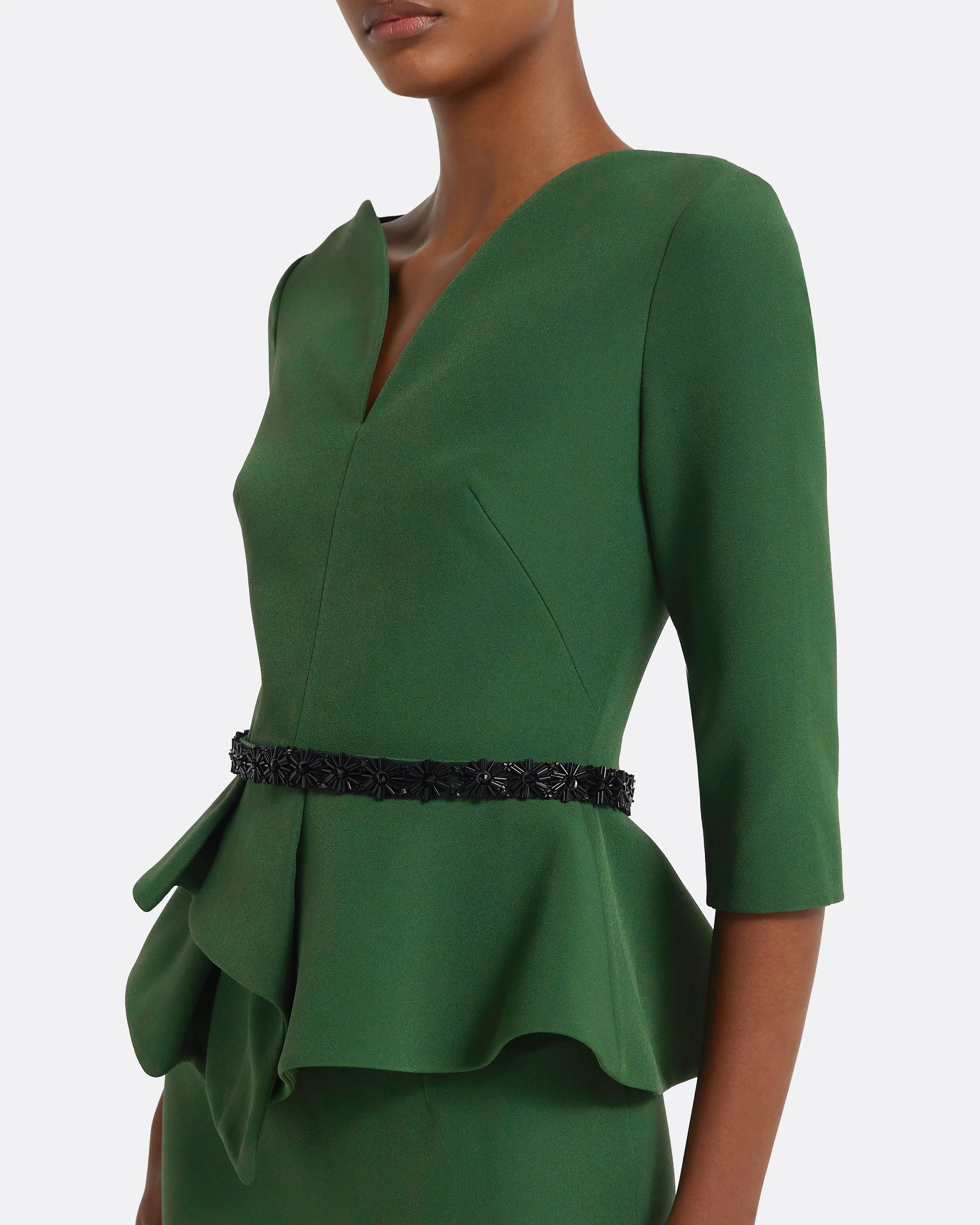Dion Top in Moss Green with Black Embellishment - Image 9