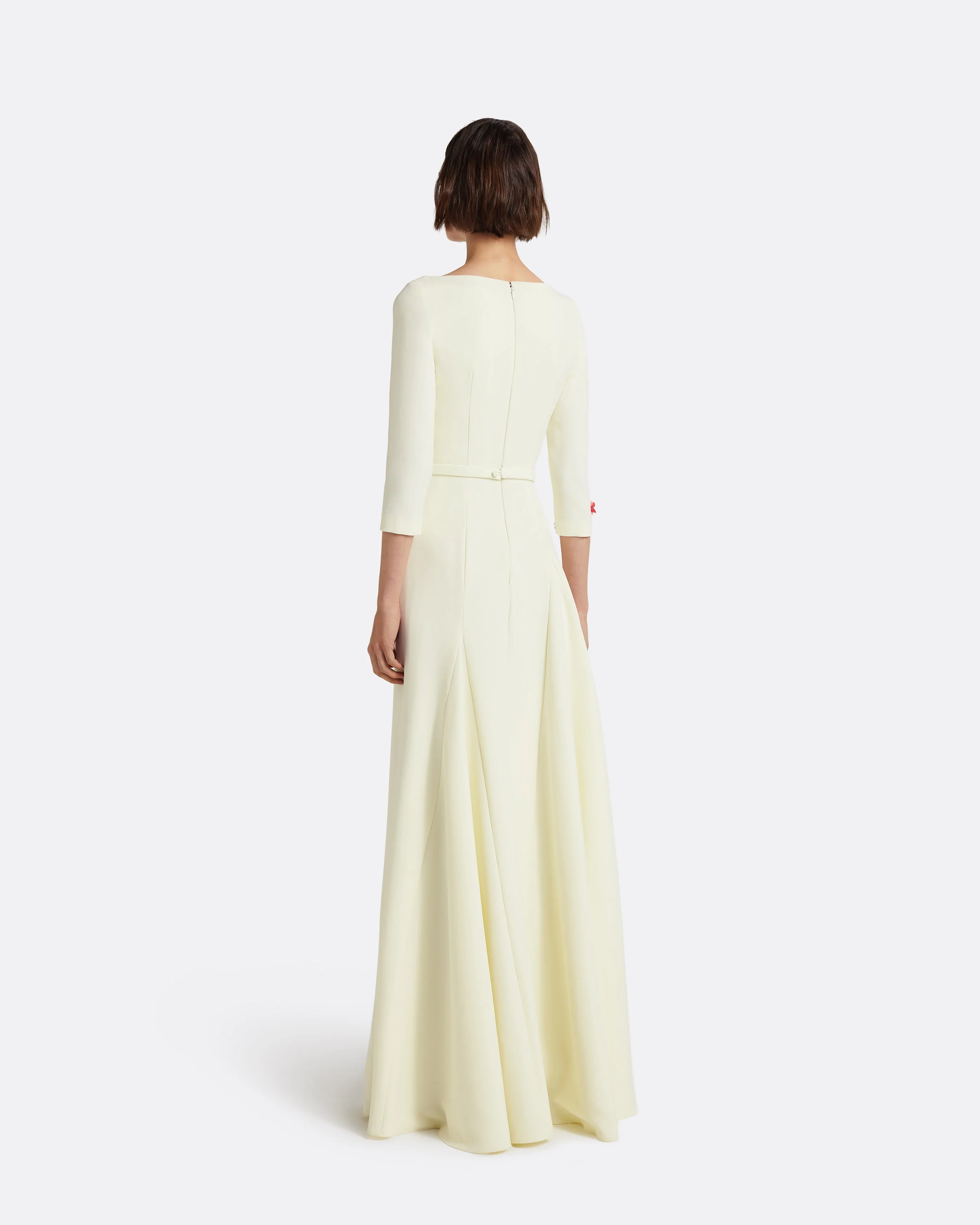 Emilia Long Dress in Sorbet with Pink Embroidery - Image 2