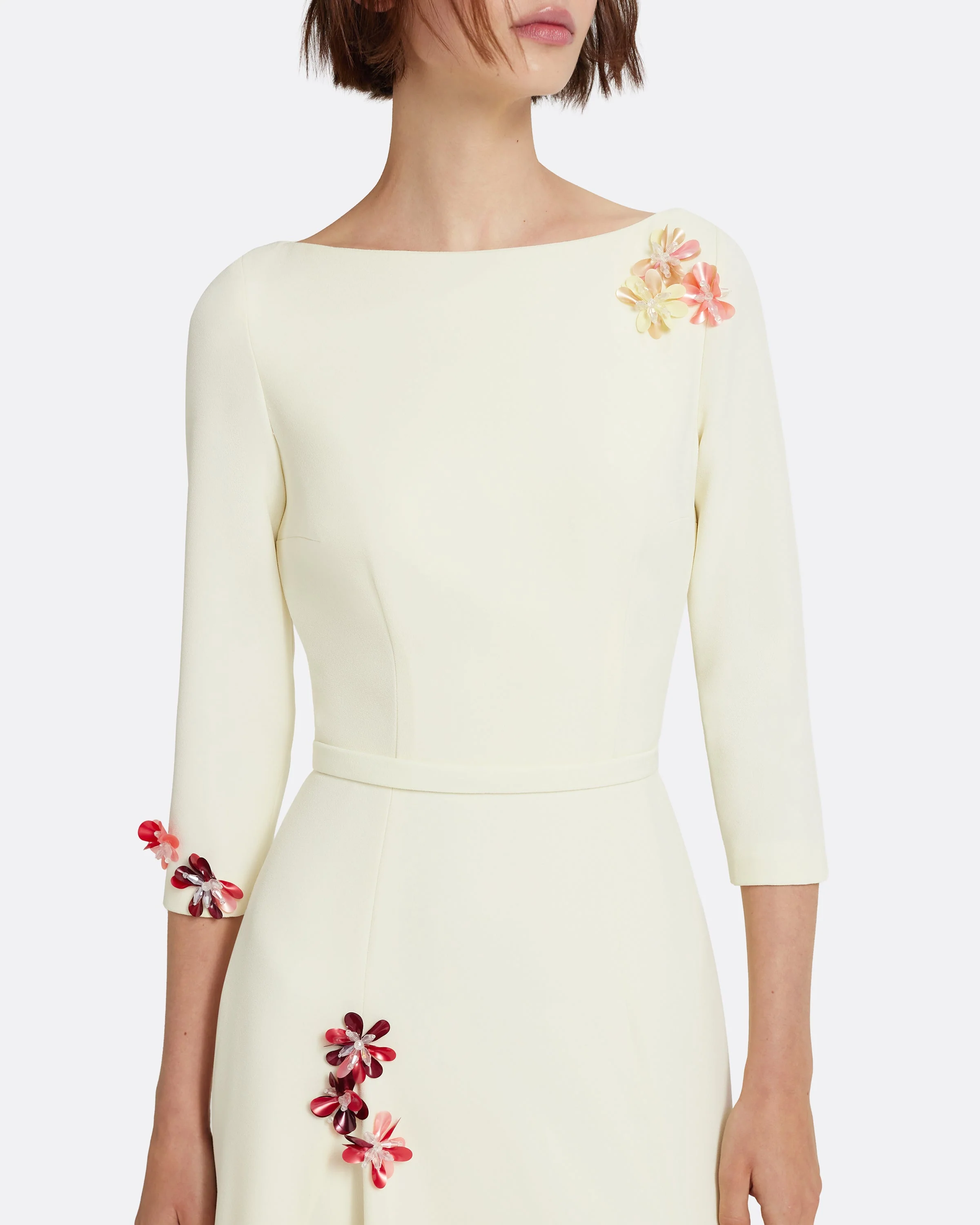 Emilia Long Dress in Sorbet with Pink Embroidery - Image 3