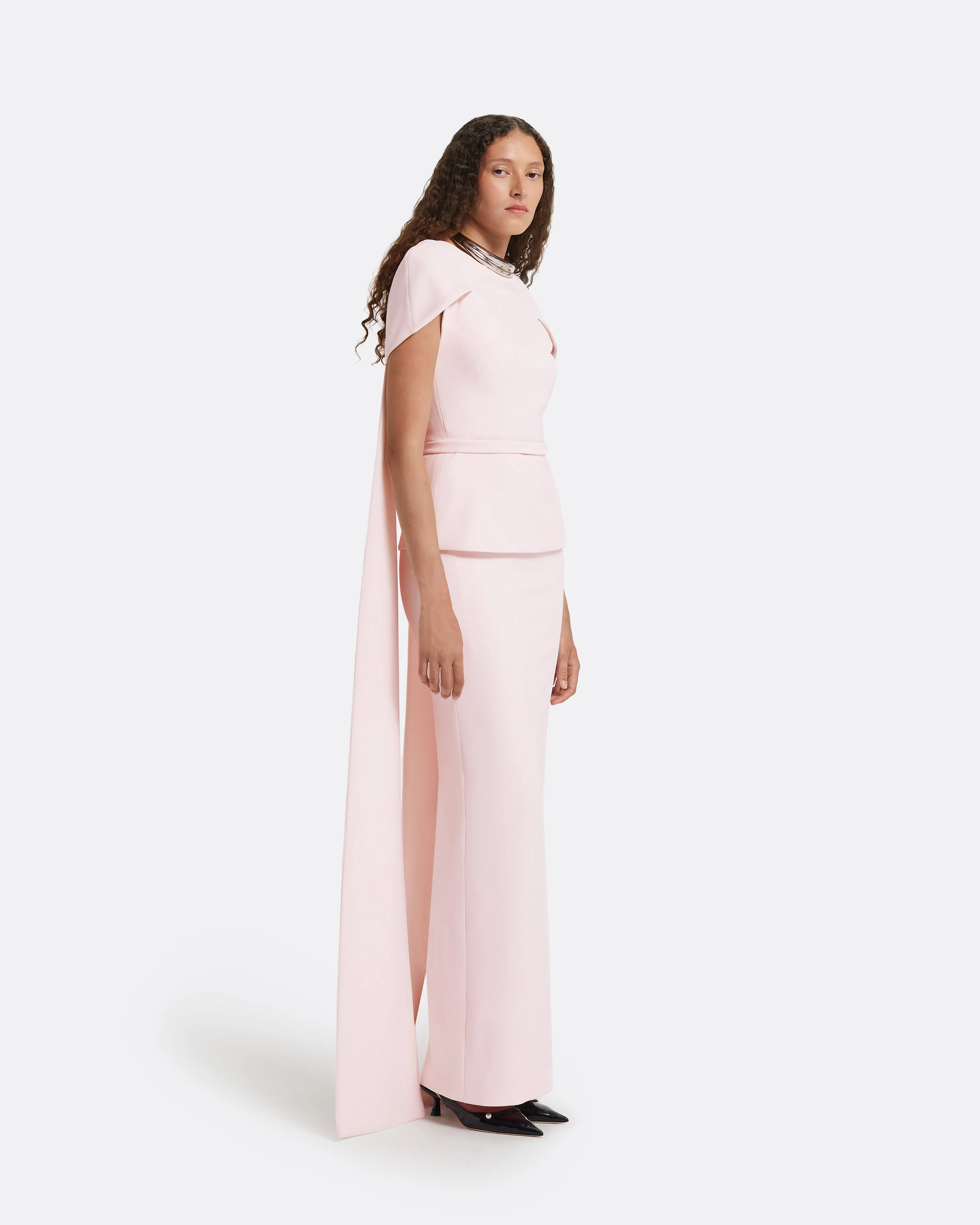 Erkin Barely Pink Long Dress - Image 9