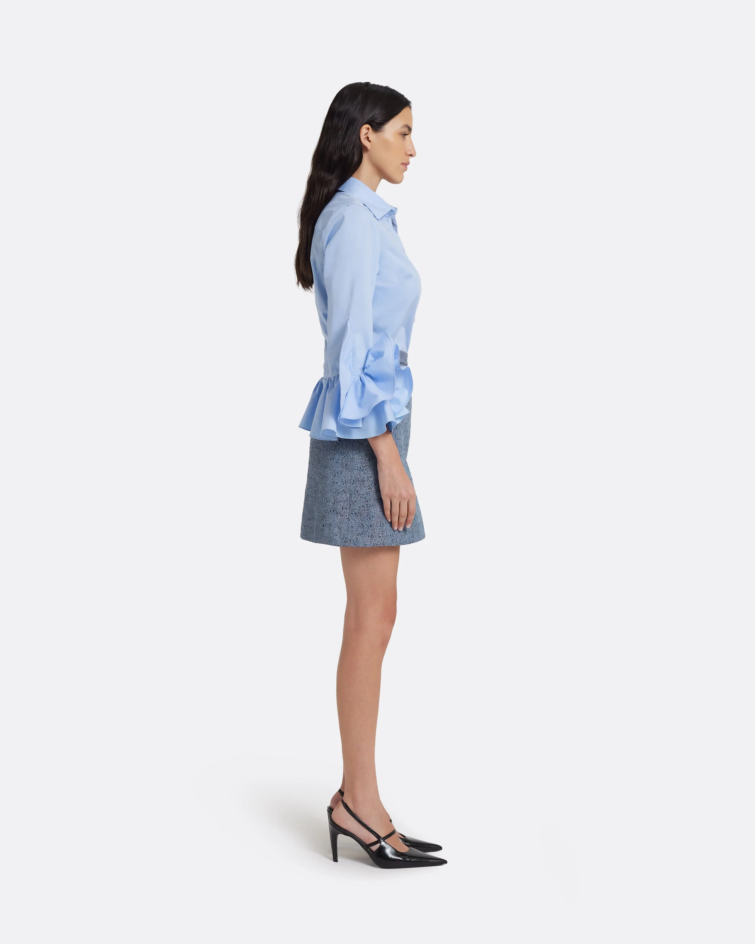 Estoria Mini Skirt in Denim Jacquard - Image 7