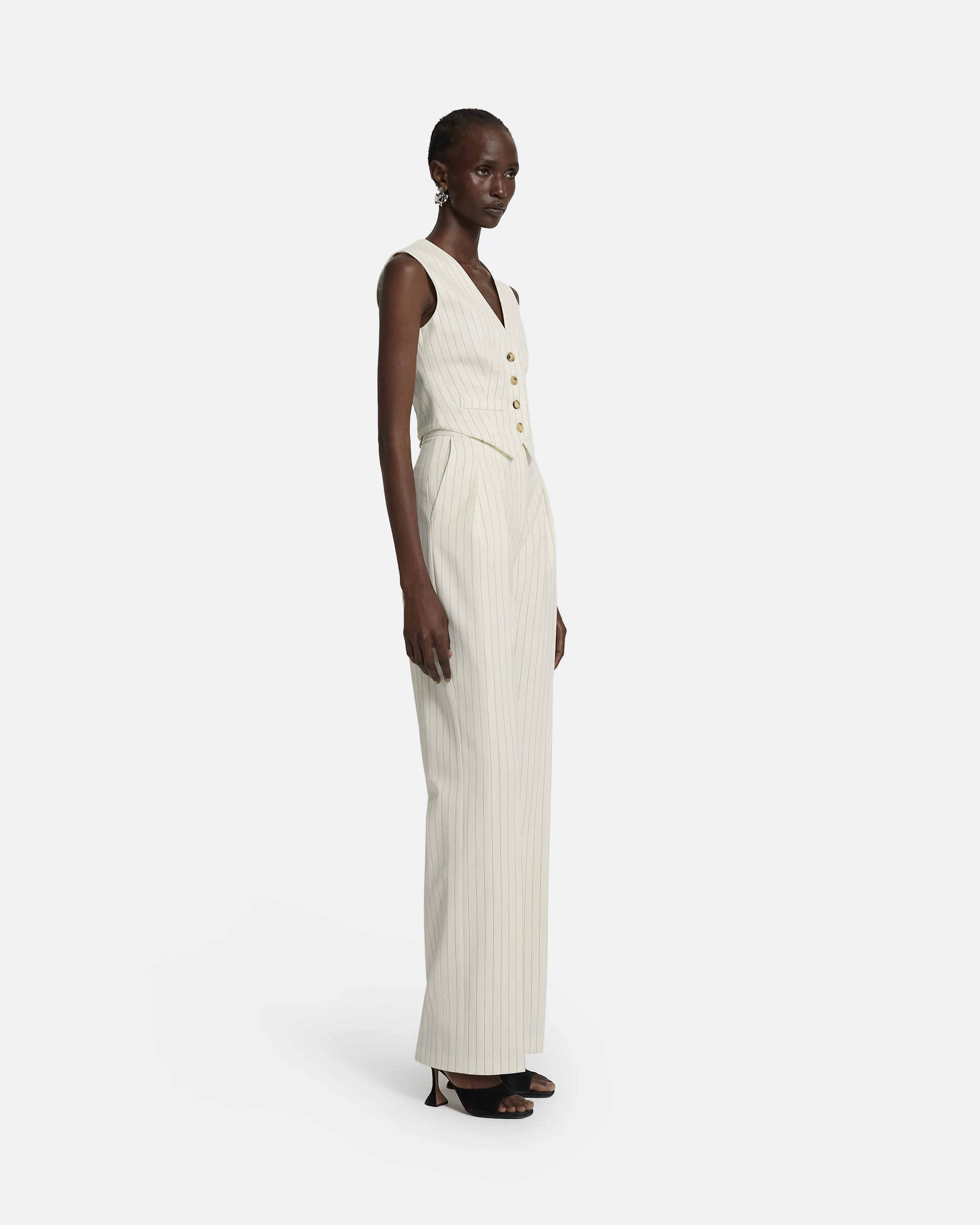 Ferna Ivory Pinstripe Trousers - Image 6